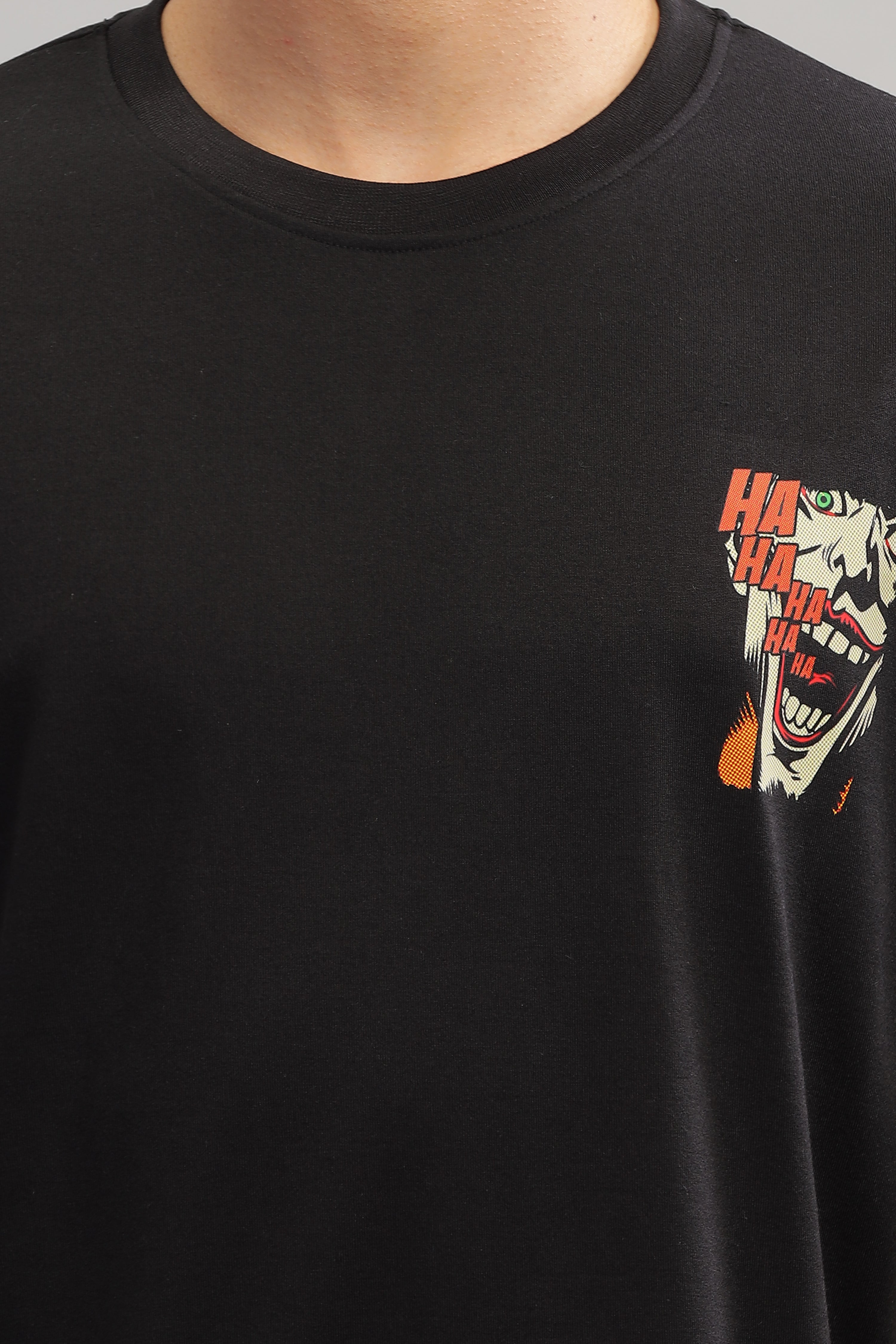 Black Oversized "Joker Face" T-Shirt