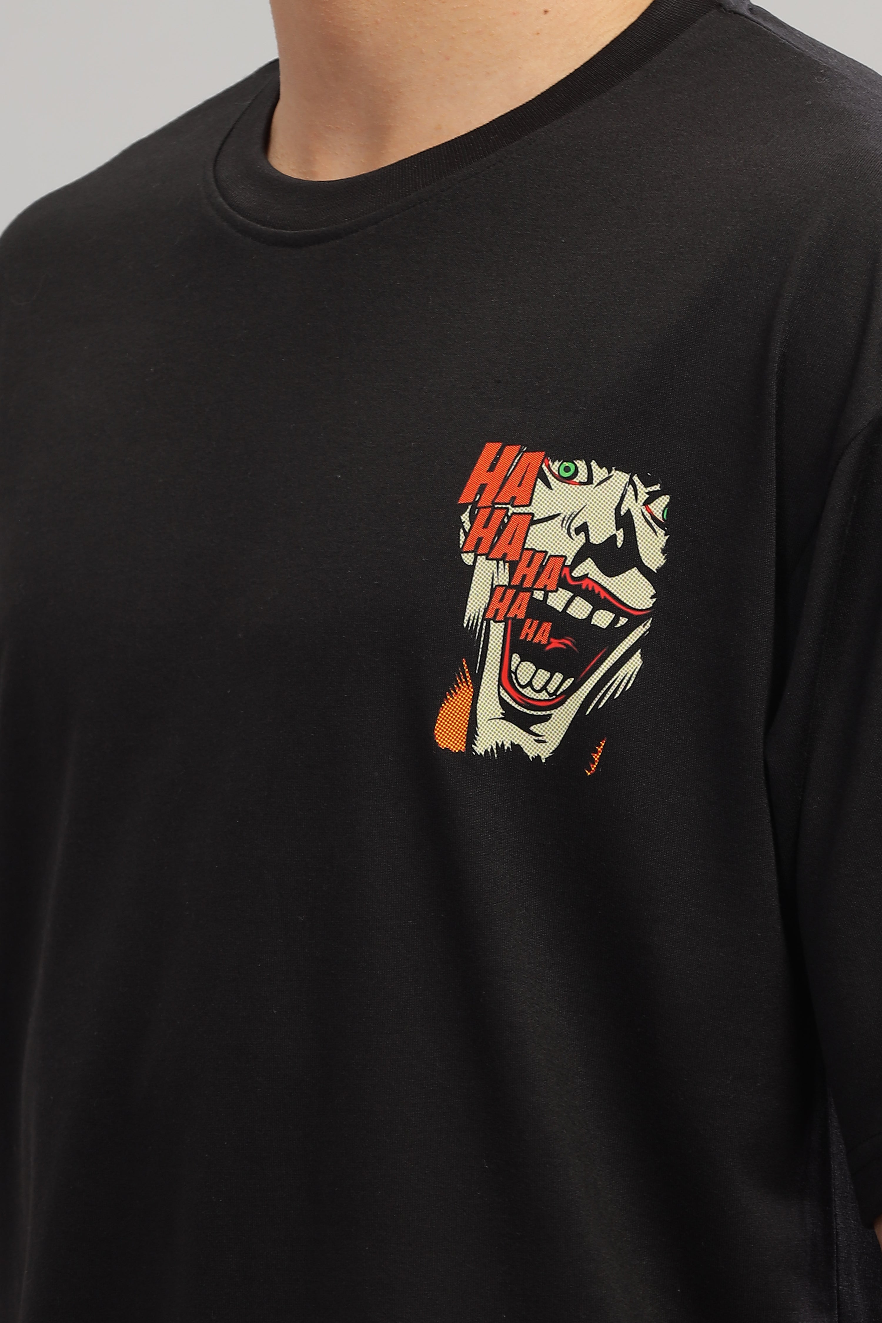 Black Oversized "Joker Face" T-Shirt