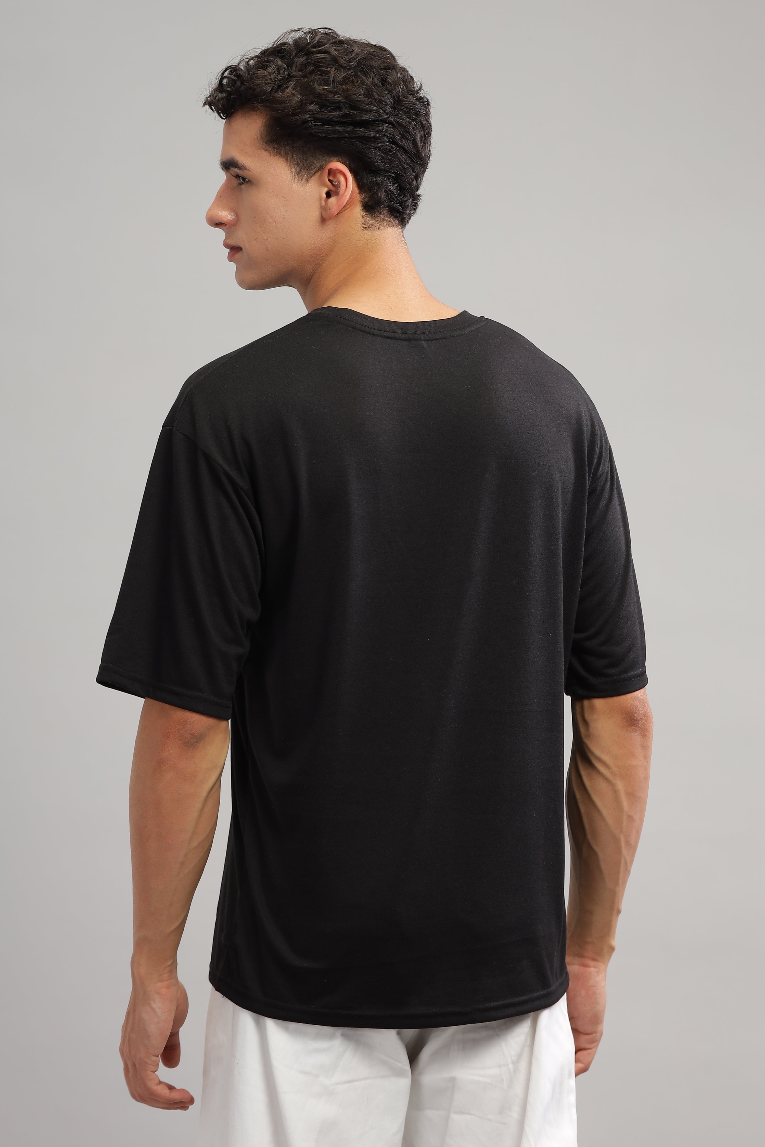 Black Oversized "Focus Print" T-Shirt