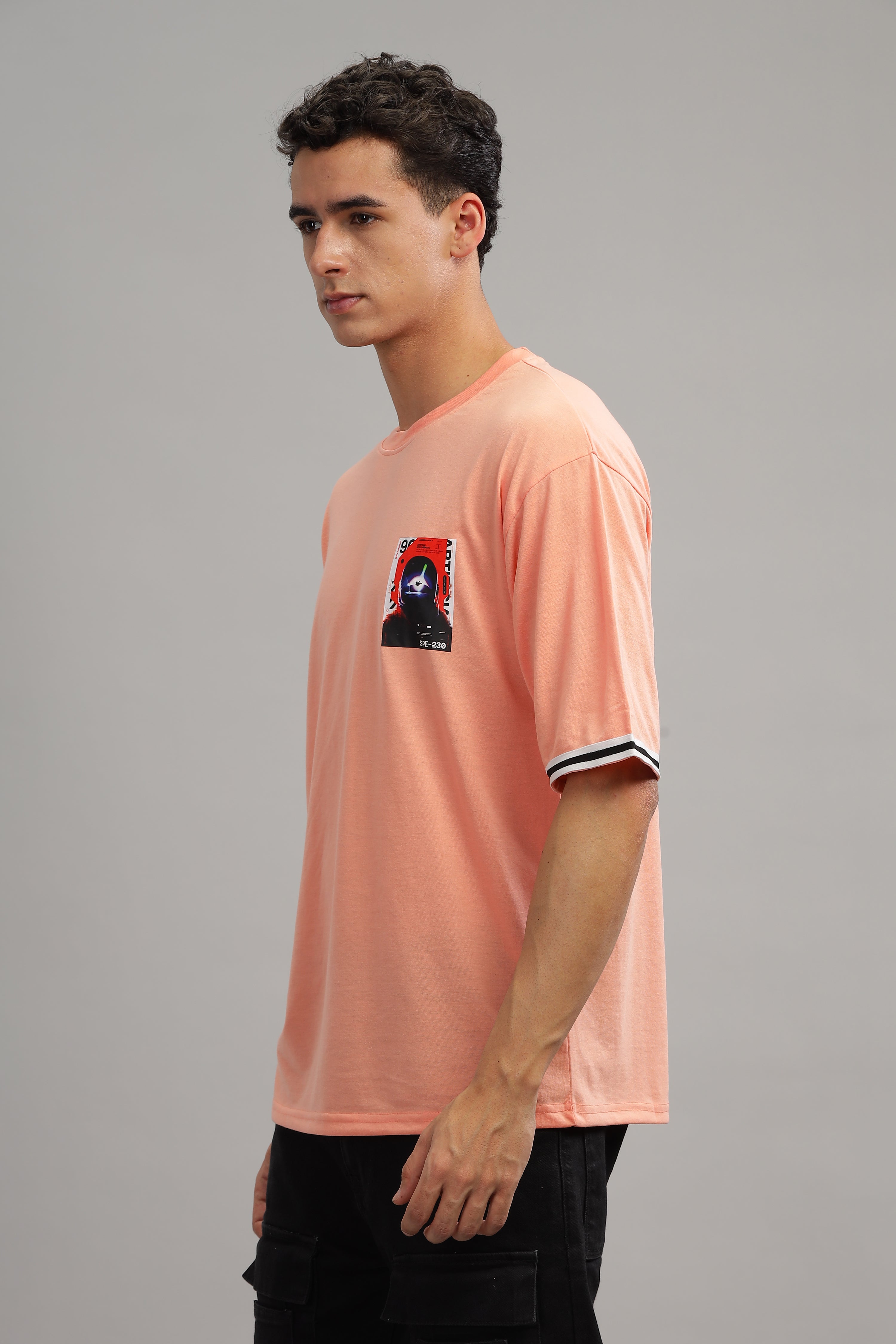 Coral Oversized "Ninja Print" T-Shirt