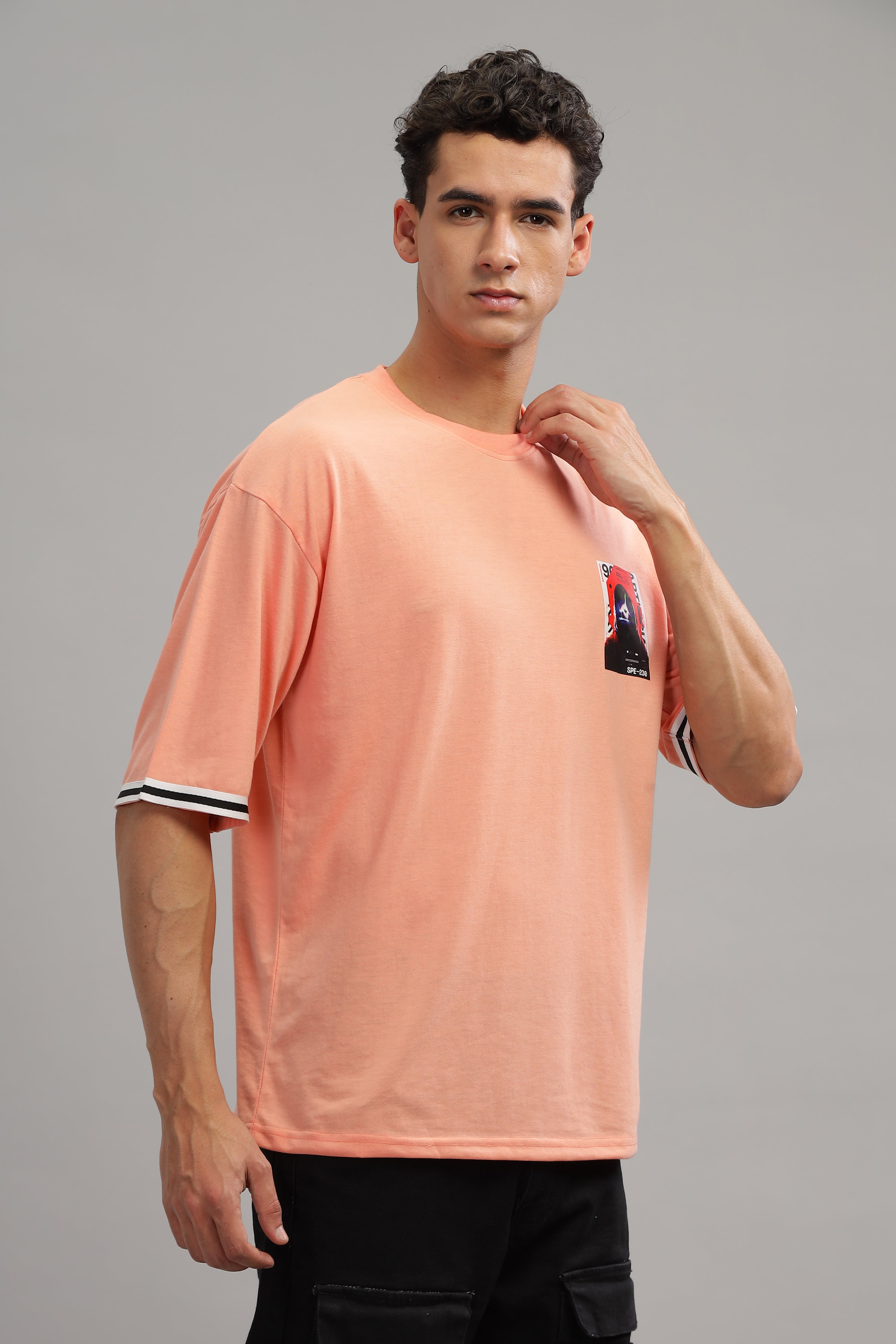 Coral Oversized "Ninja Print" T-Shirt