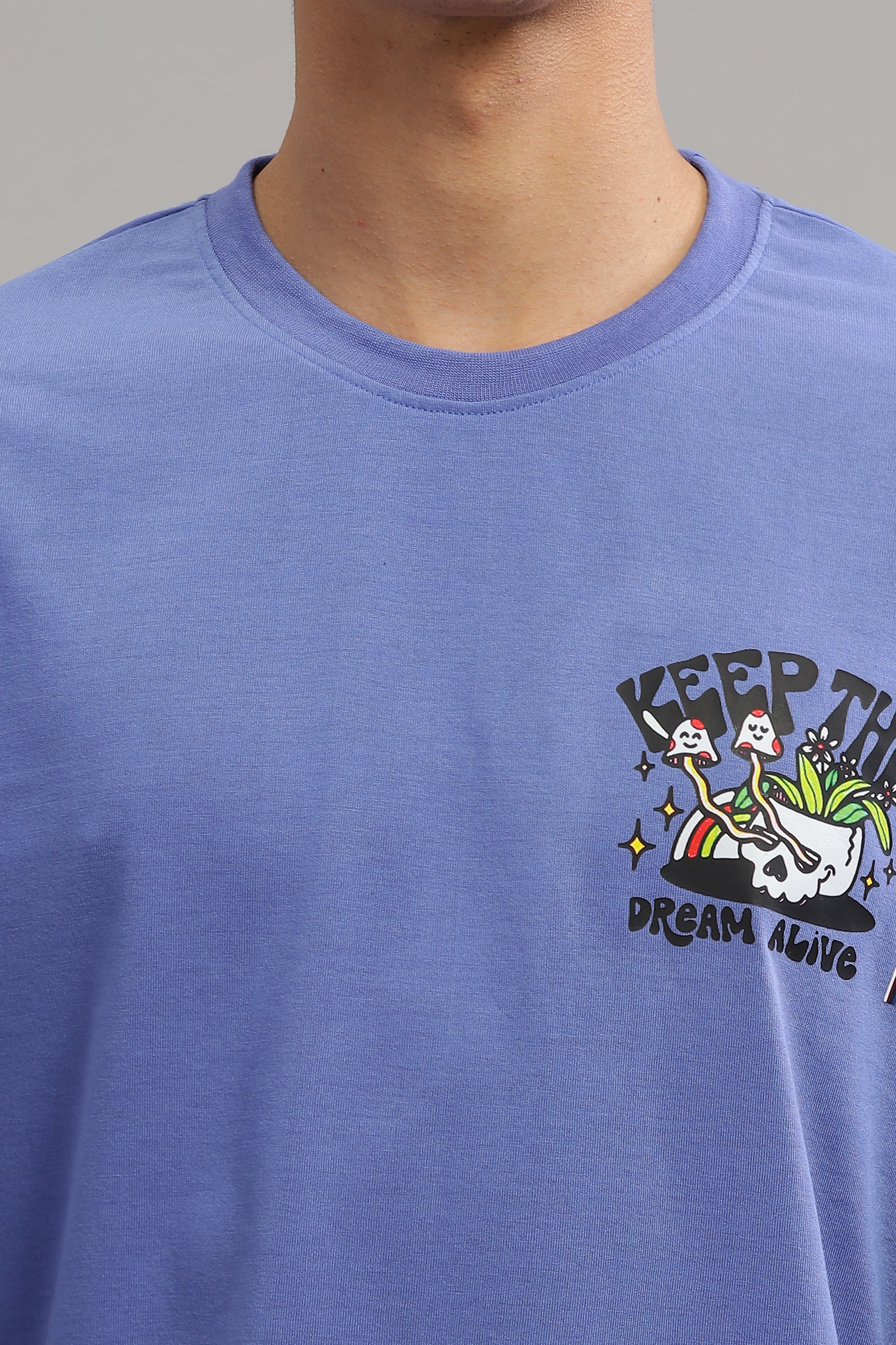 Blue Oversized "Keep The Dream Alive" T-Shirt