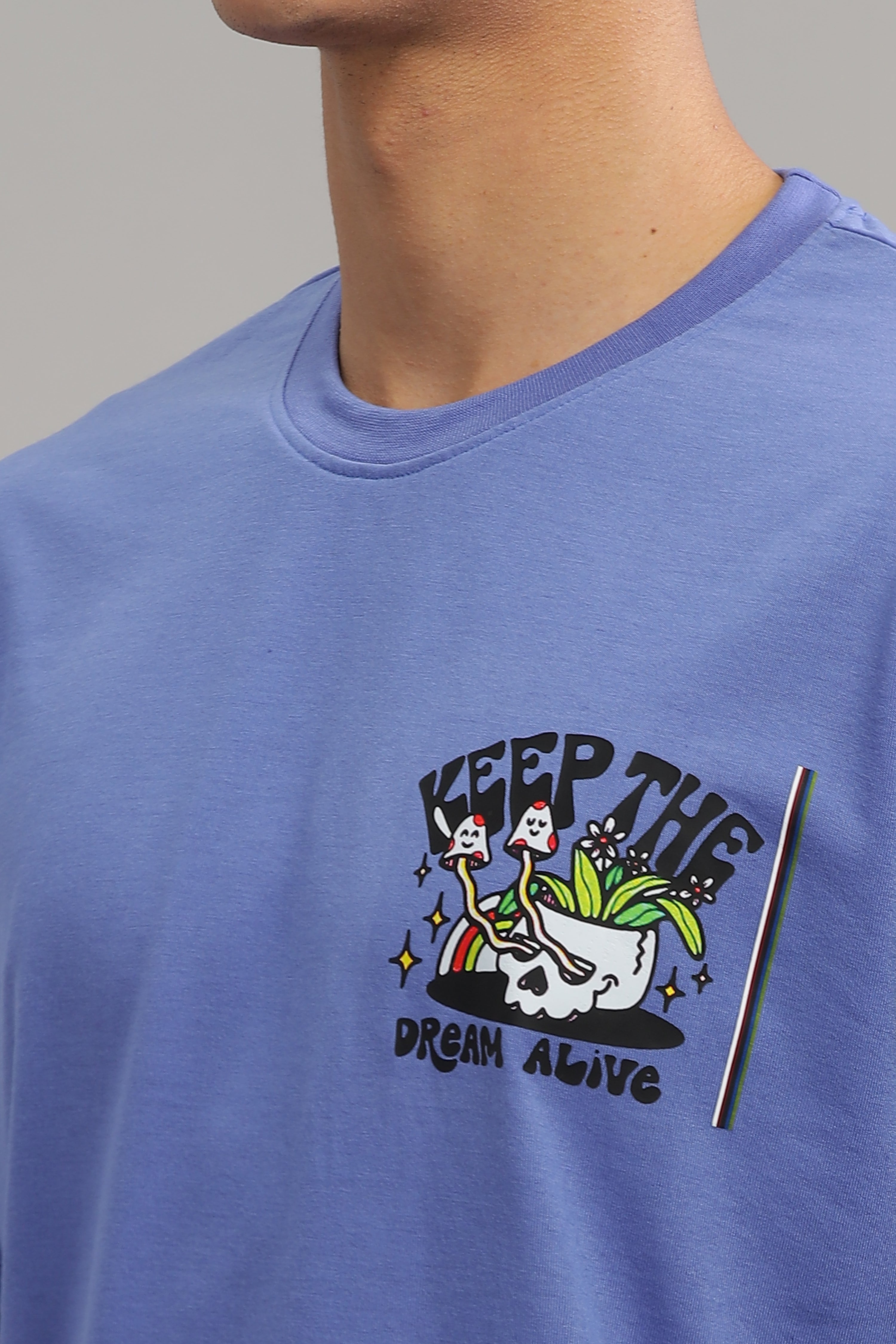 Blue Oversized "Keep The Dream Alive" T-Shirt