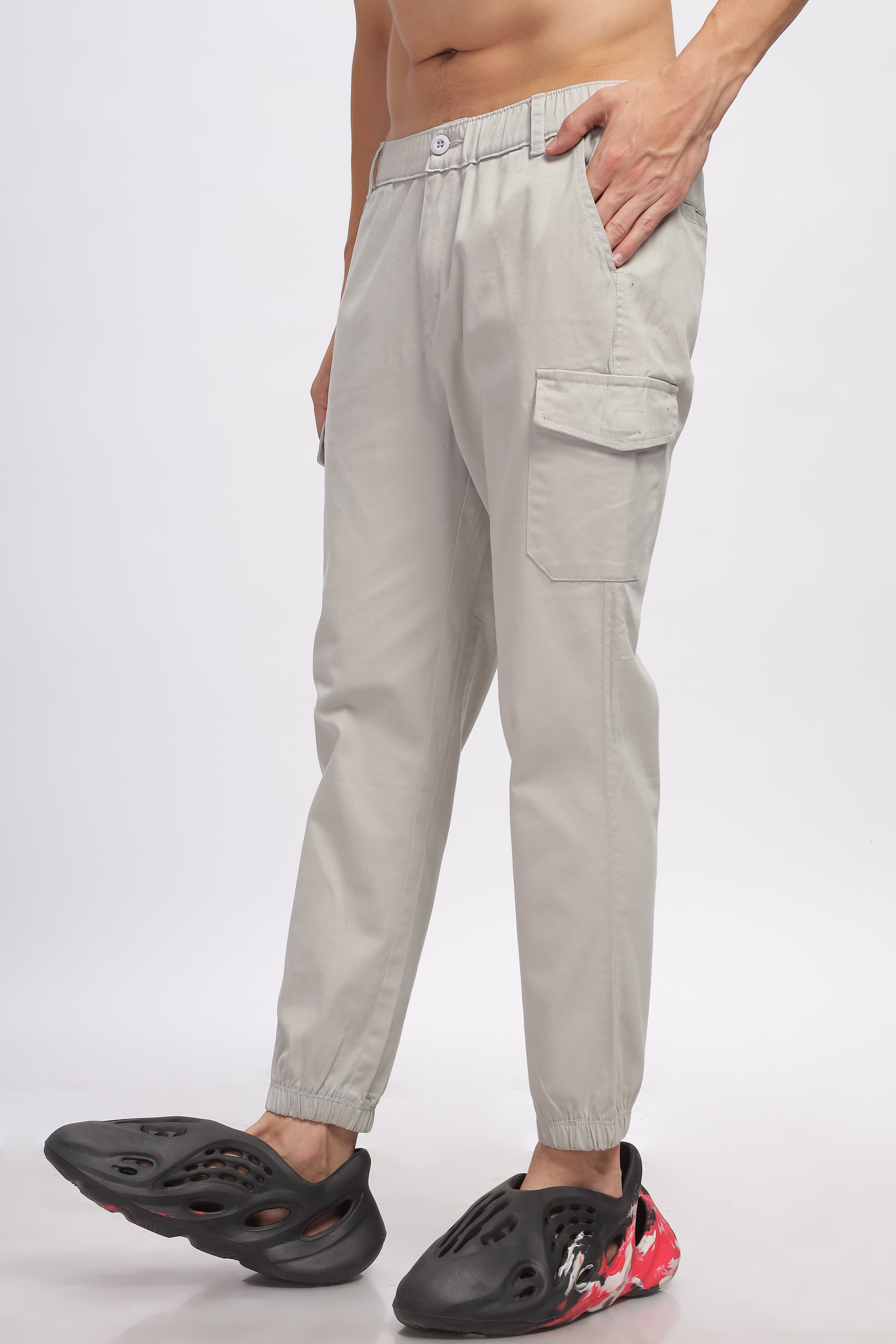 Beige Sports Fit Cargo Pants