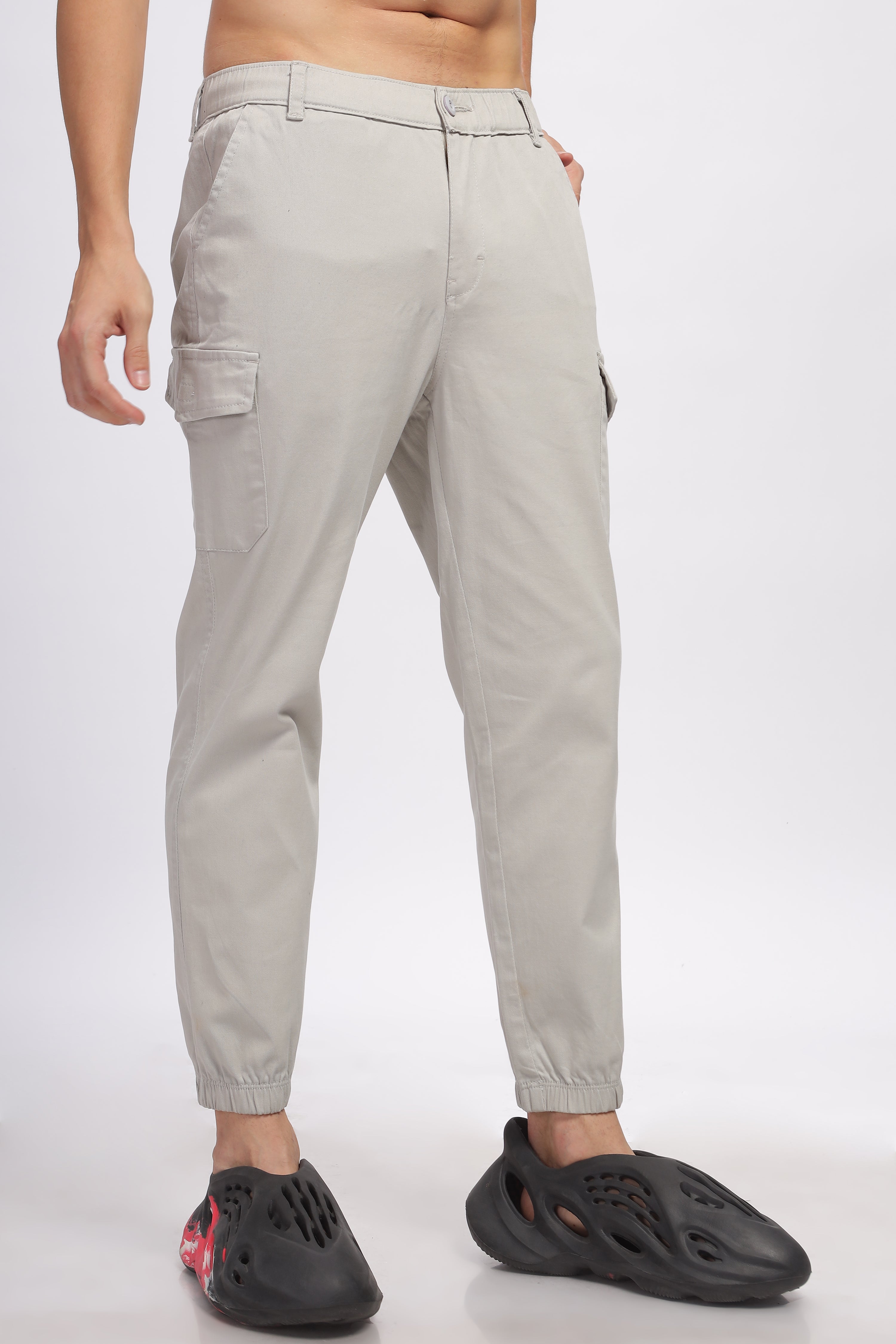 Beige Sports Fit Cargo Pants