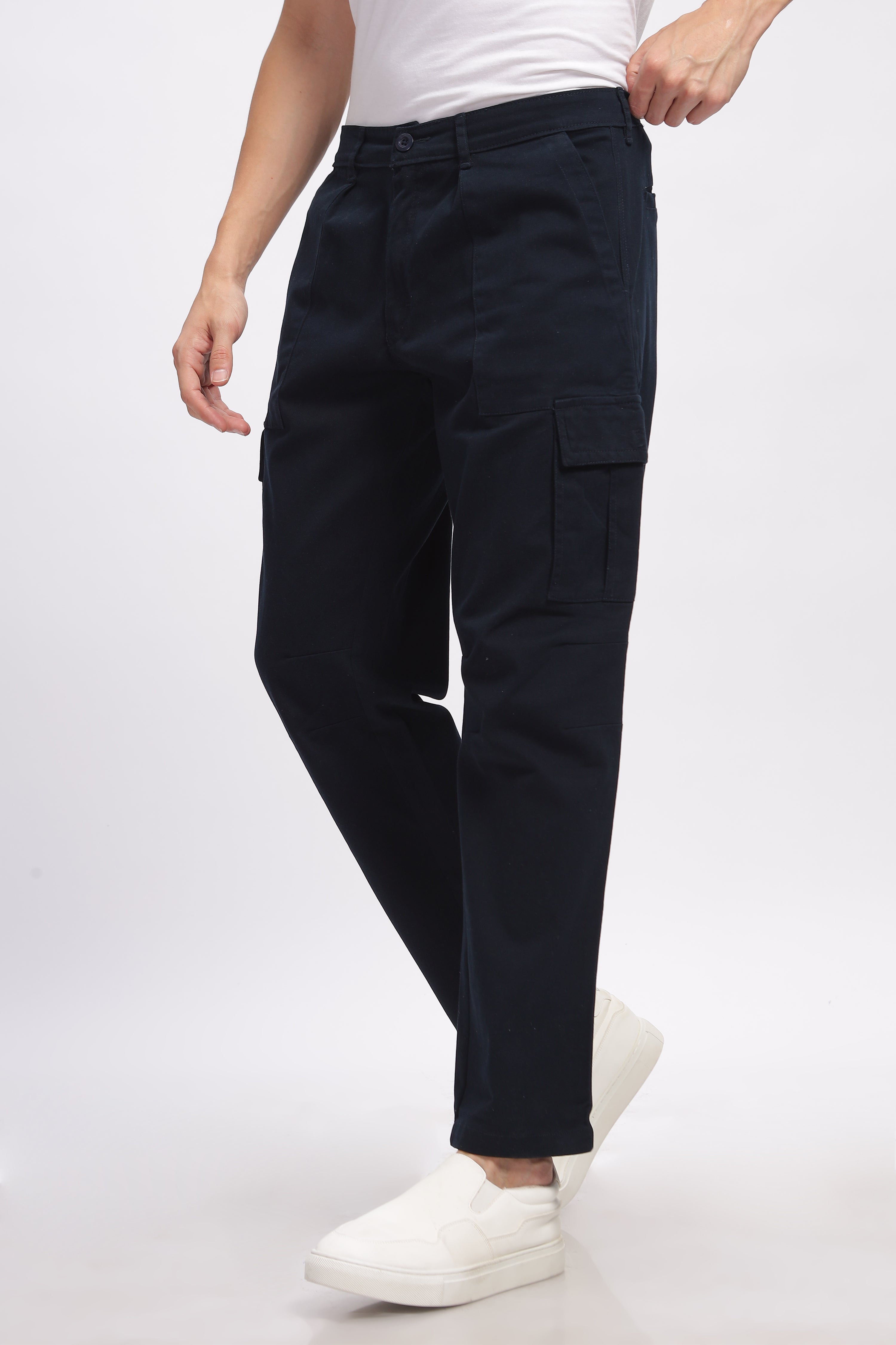 Navy Relaxed Fit Cargo Pants