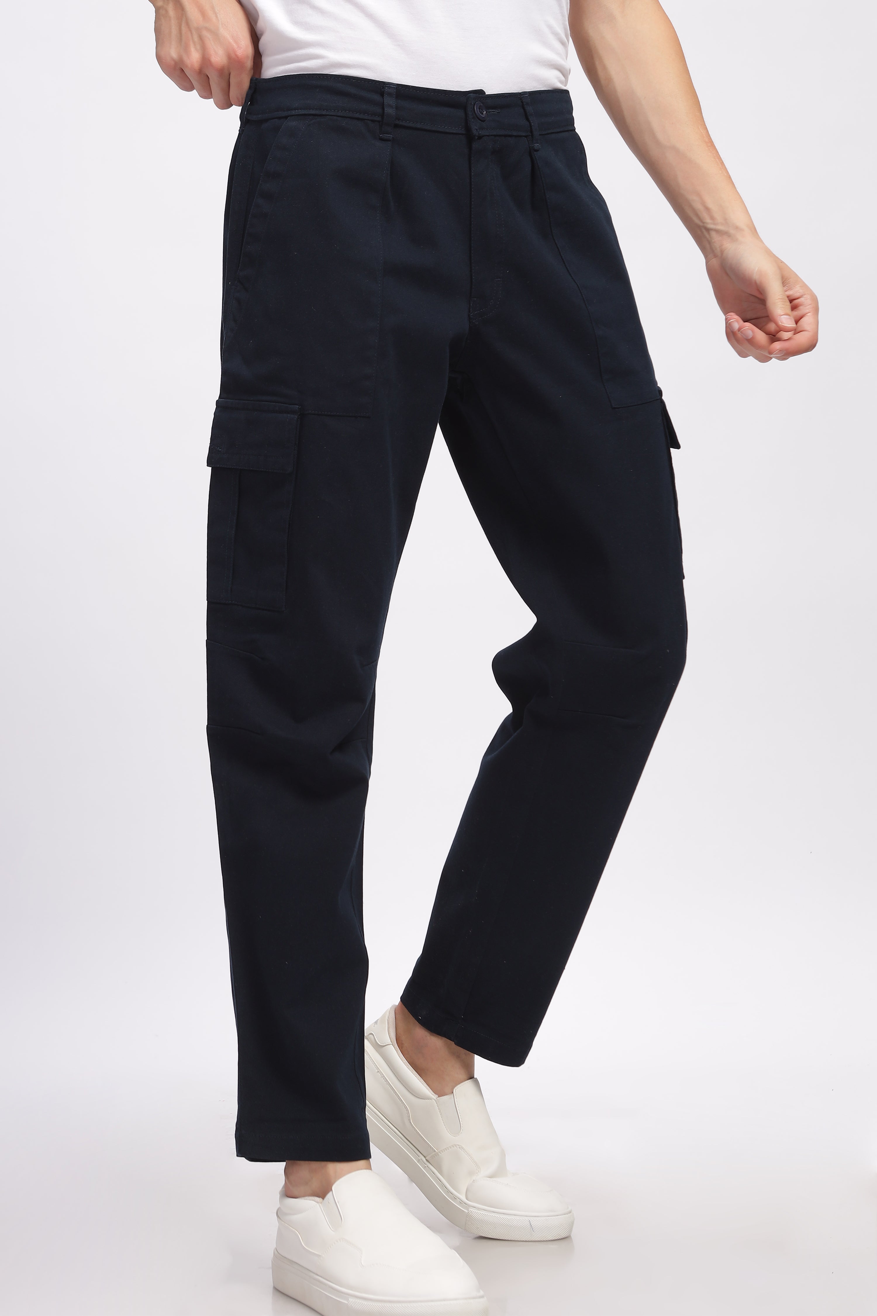 Navy Relaxed Fit Cargo Pants