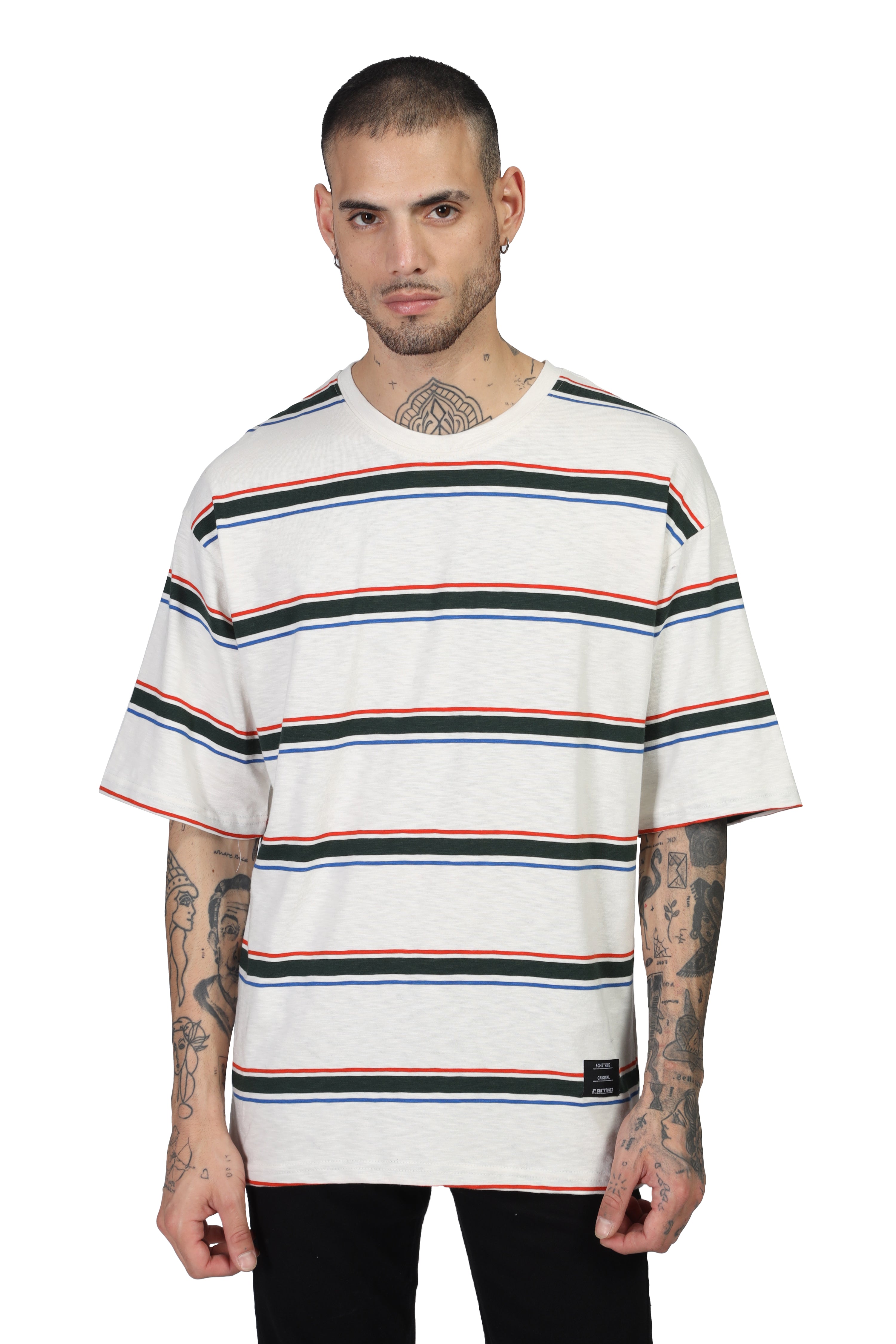 White Striper Oversized T-Shirt