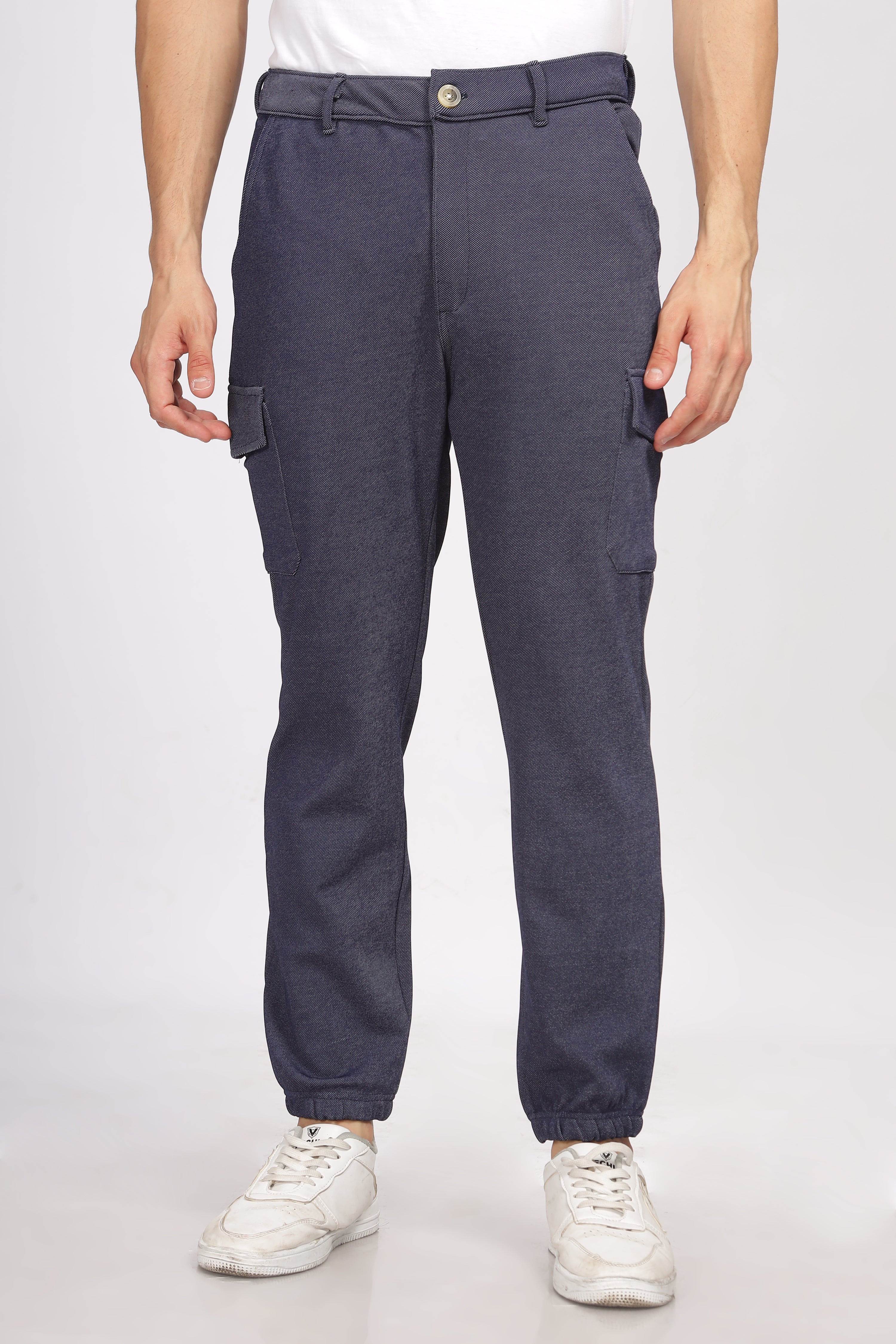 Navy Blue Cargo Style Track Pants