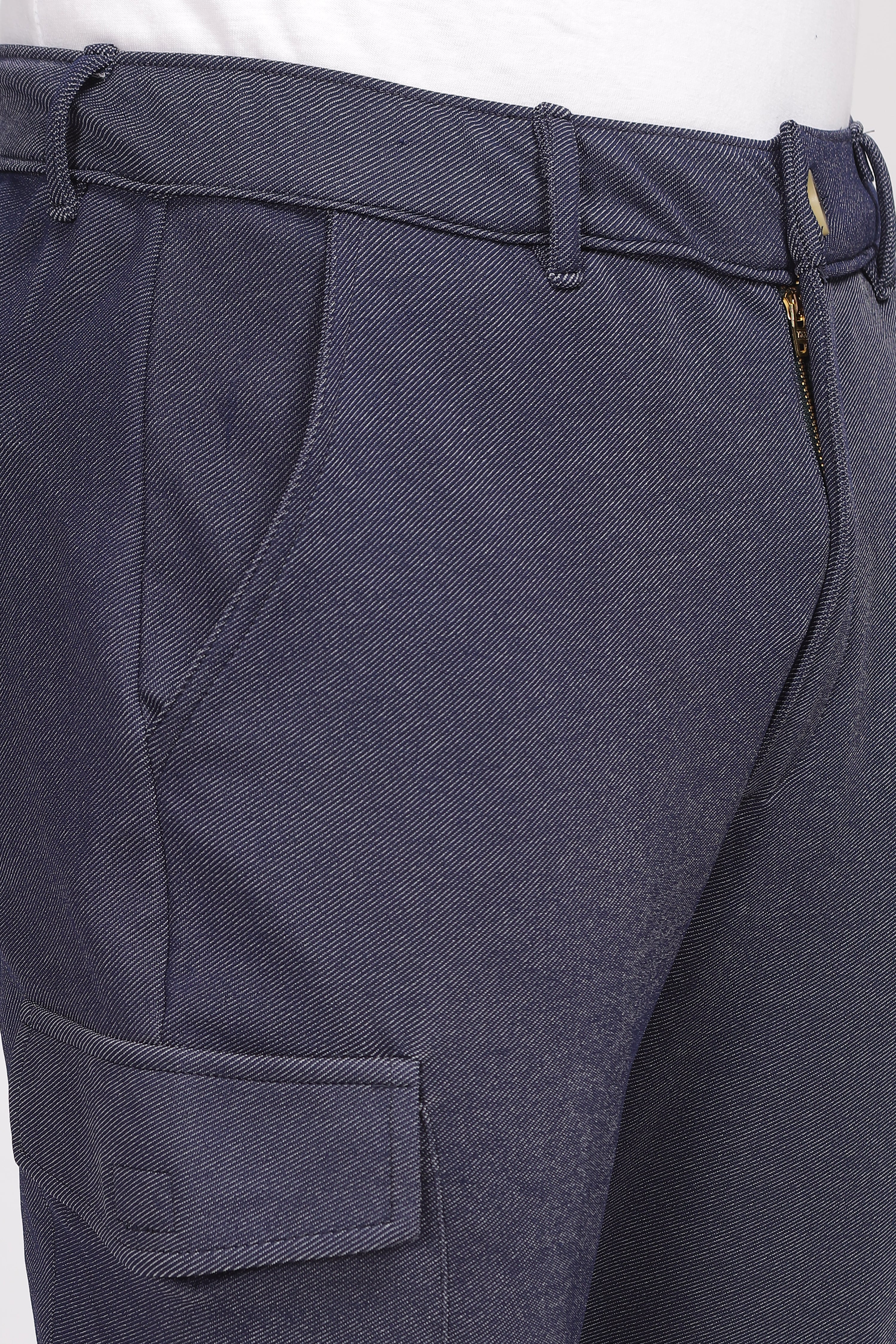 Navy Blue Cargo Style Track Pants