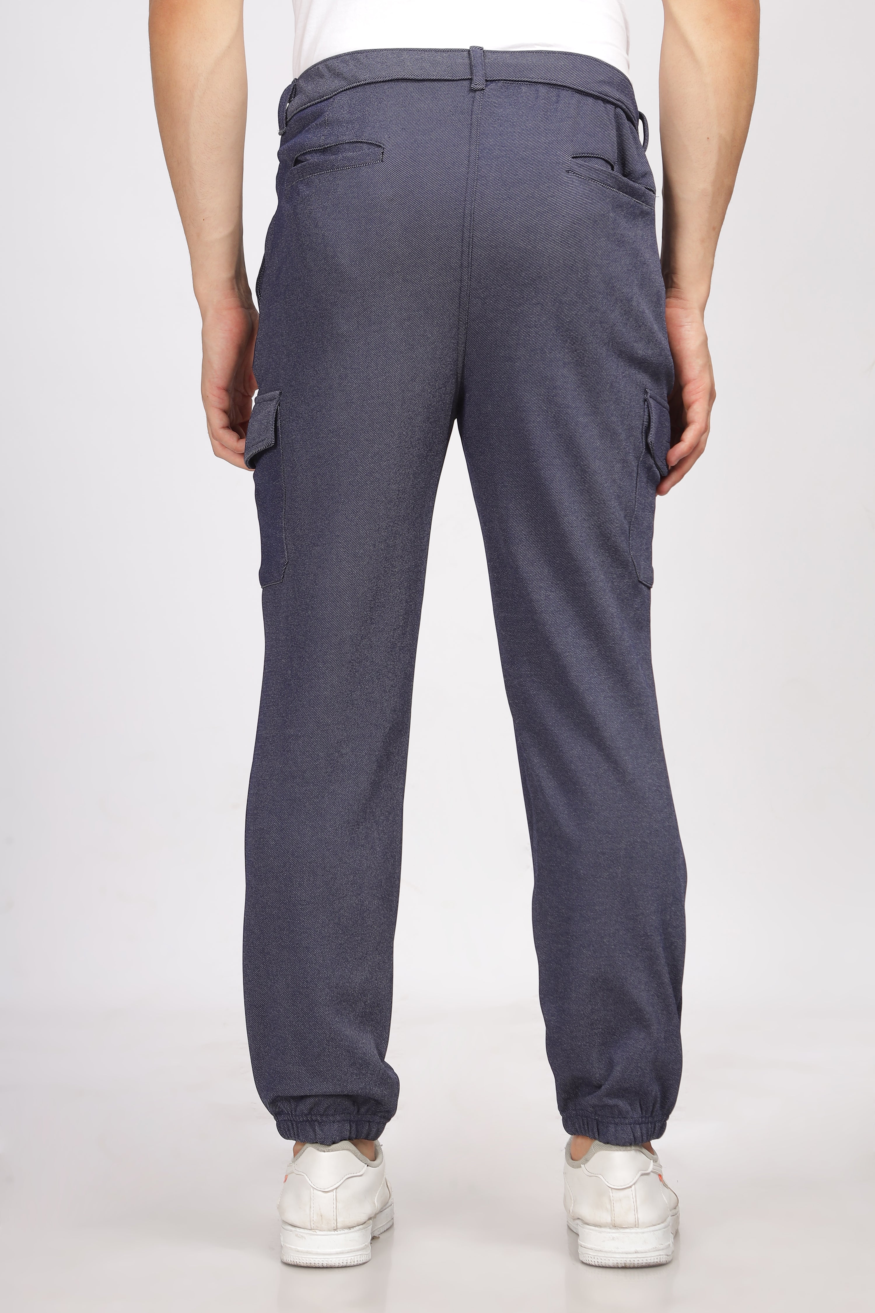 Navy Blue Cargo Style Track Pants