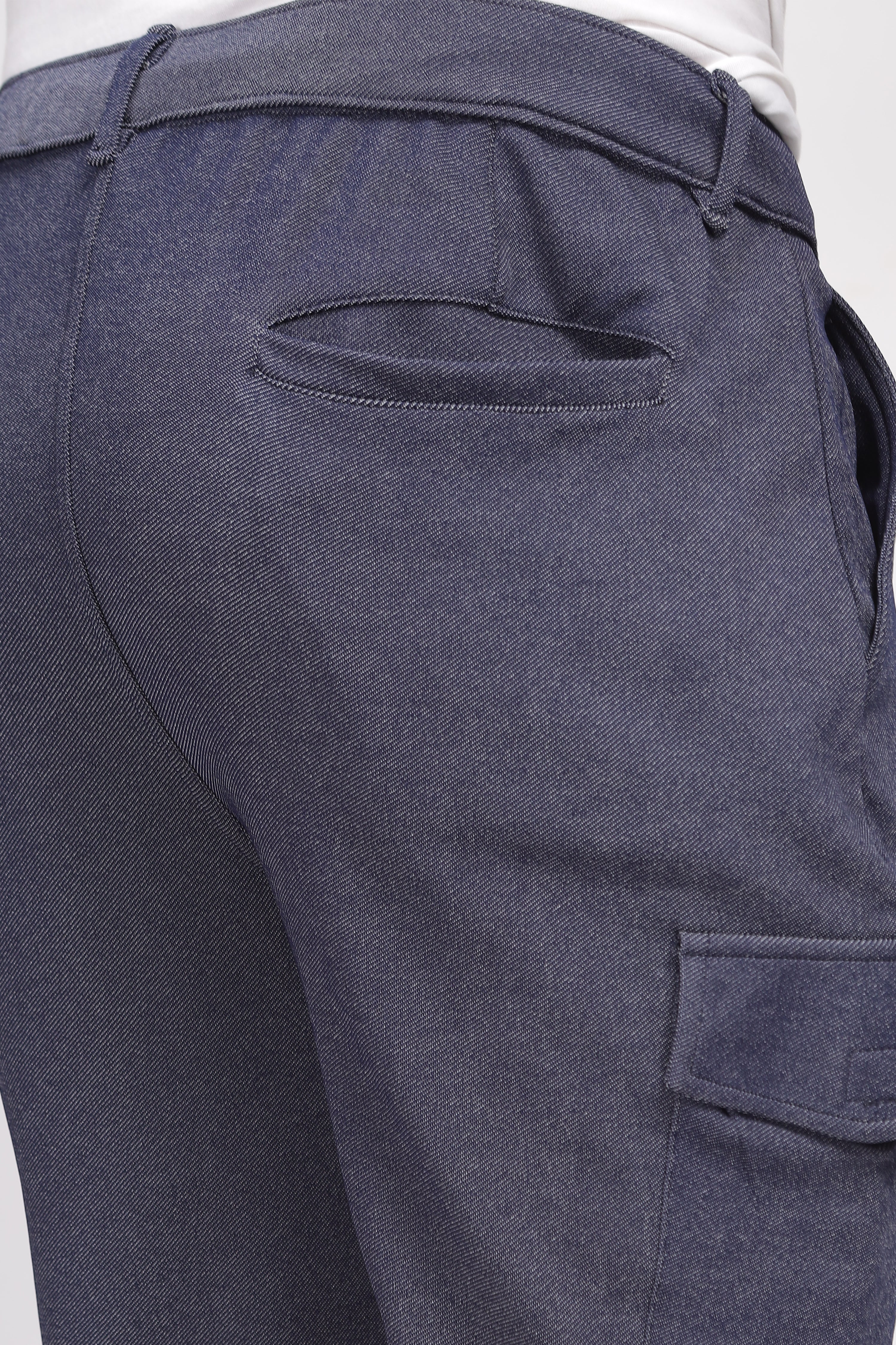 Navy Blue Cargo Style Track Pants