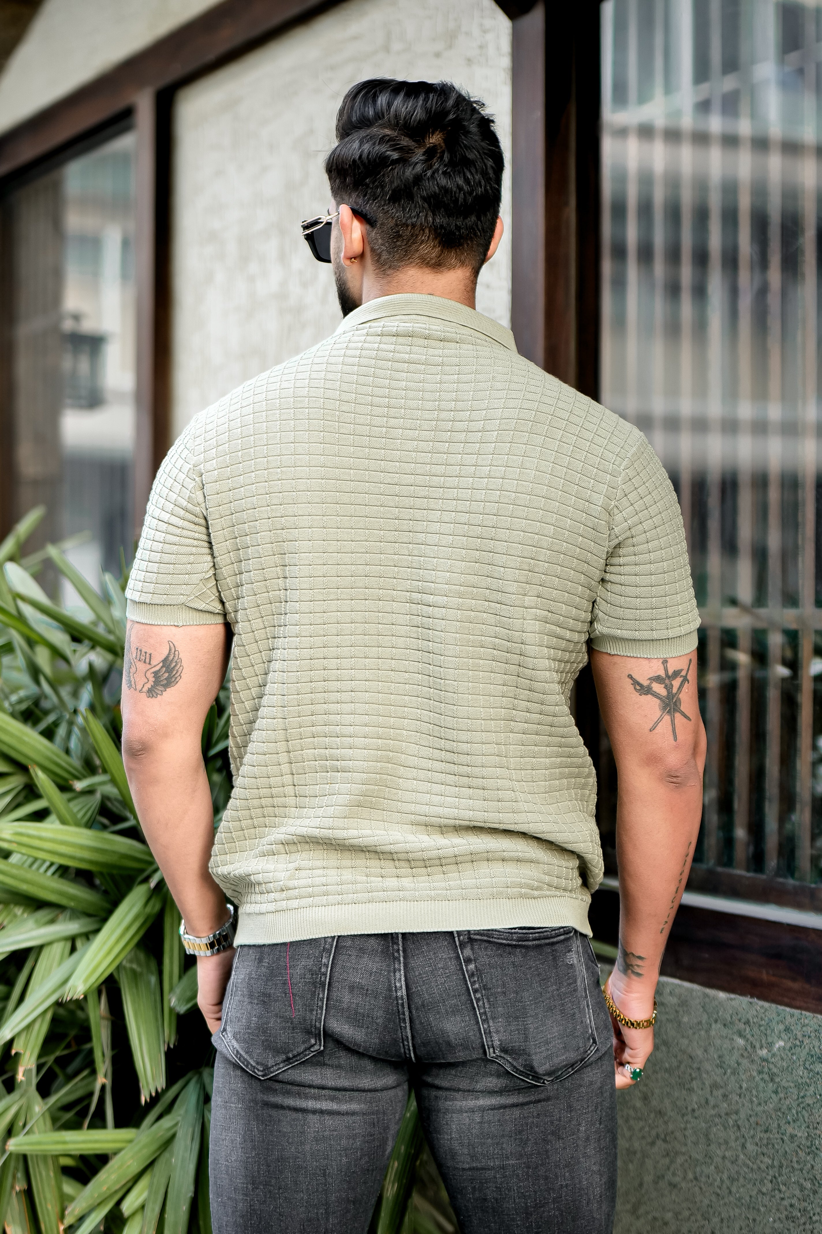 Green Premium Flat knit Polo T-shirt