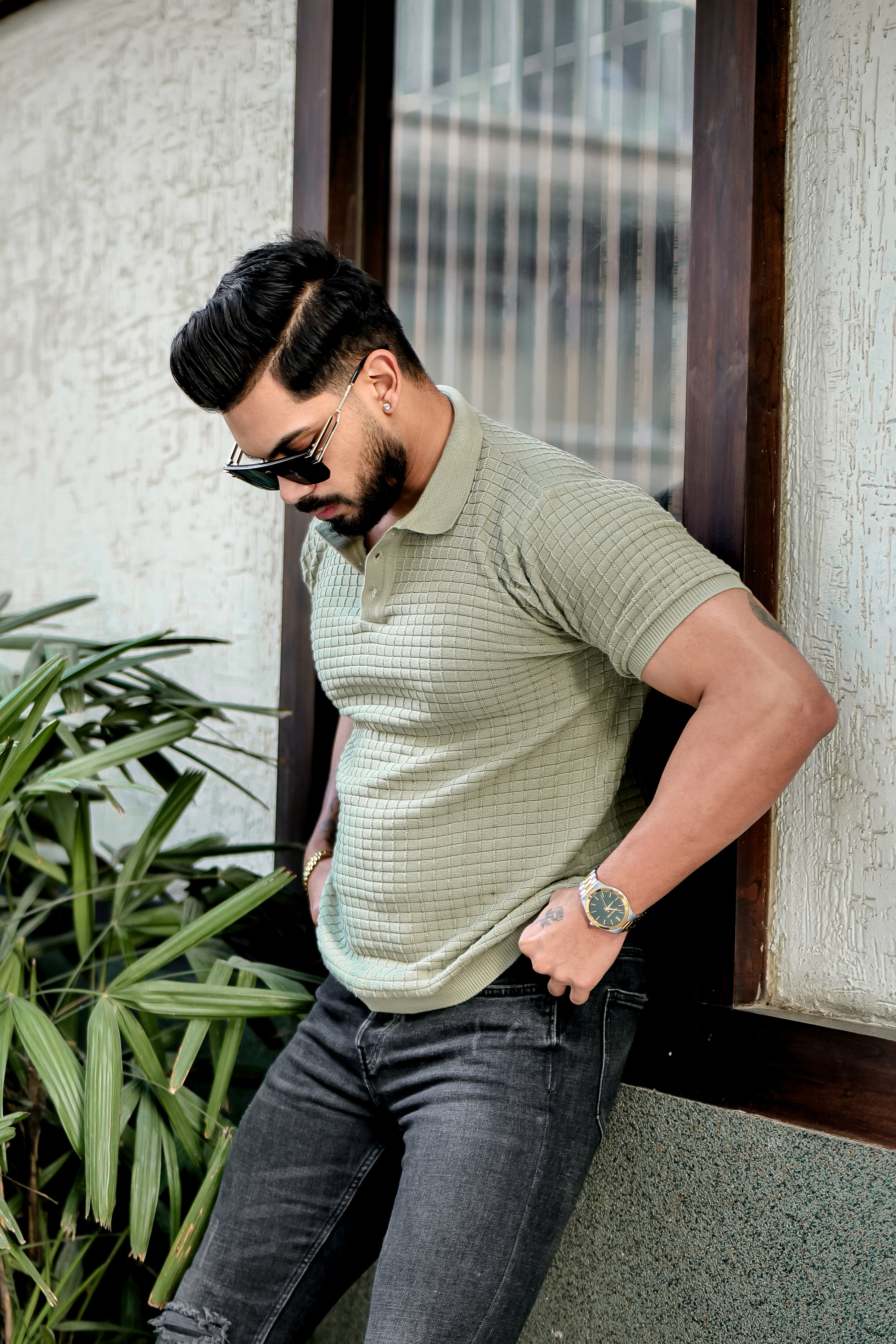 Green Premium Flat knit Polo T-shirt