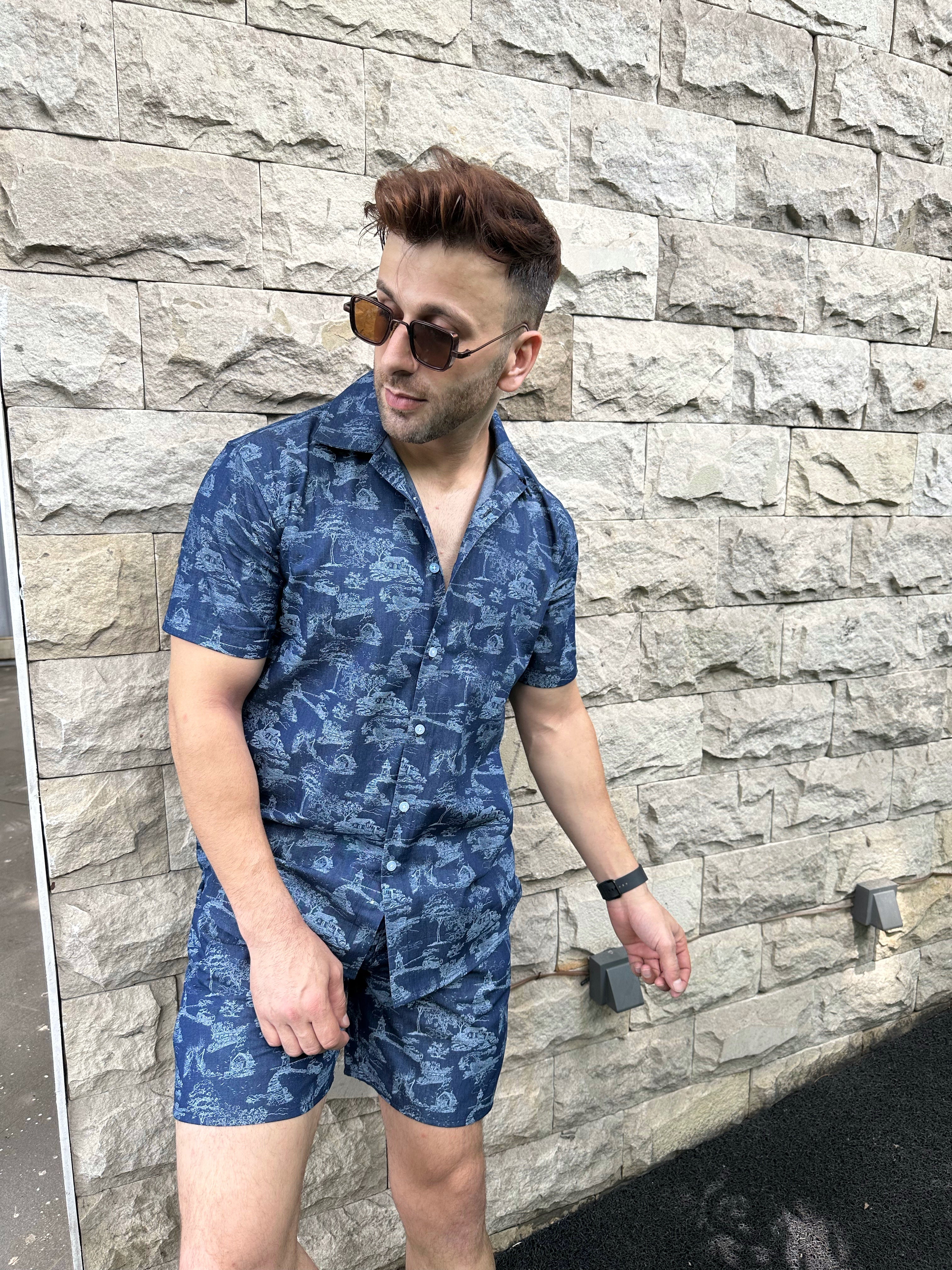 Blue "Tree" Denim Co-Ord Set