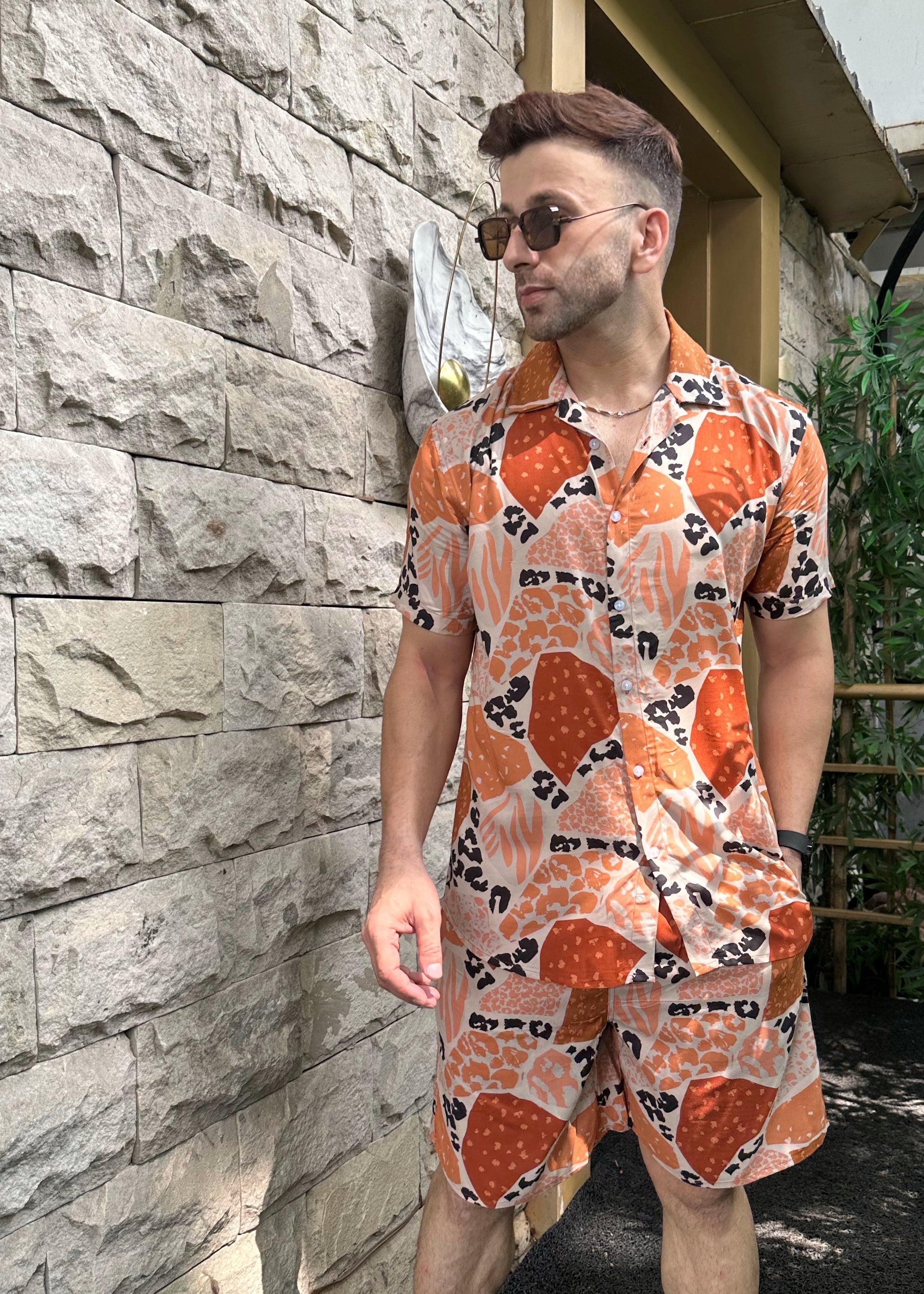 Peach "Stone" Rayon Co-Ord