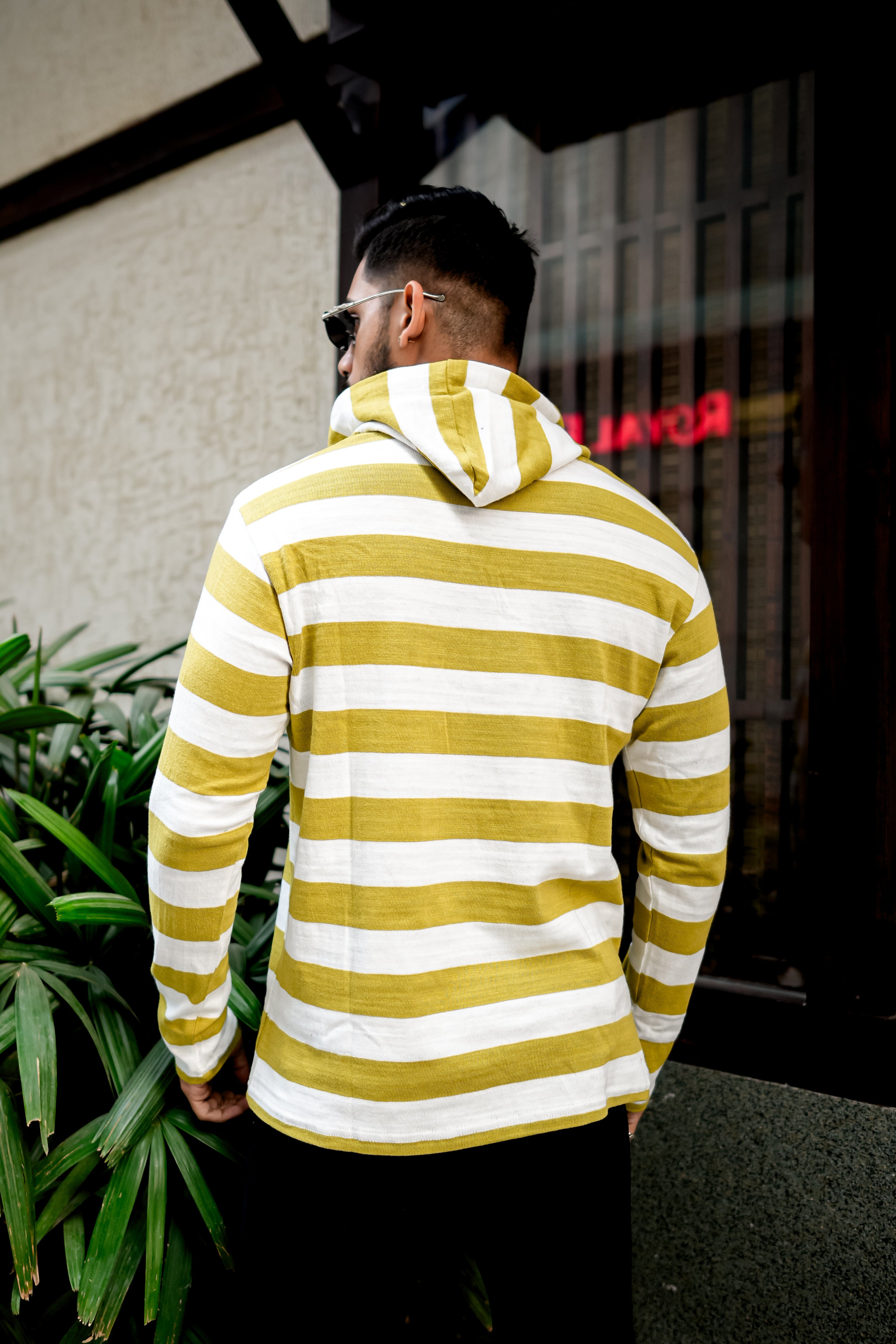 Mustard White Hooded T-Shirt