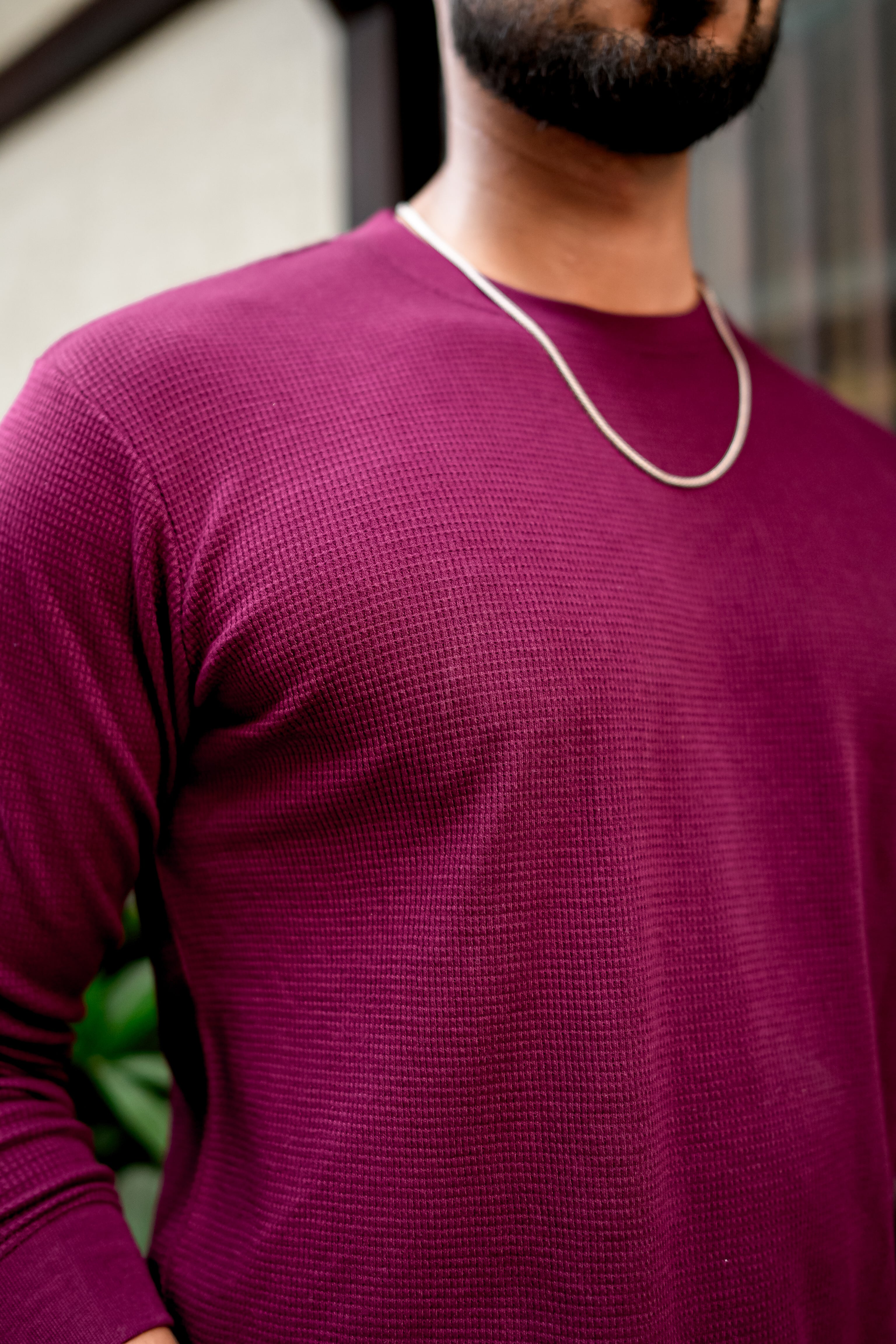 Wine Waffle Round Neck T-shirt