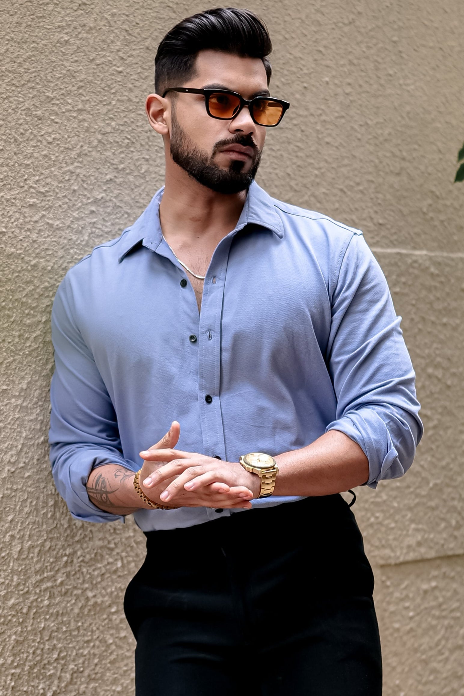 Blue Slim Fit Formal Shirt