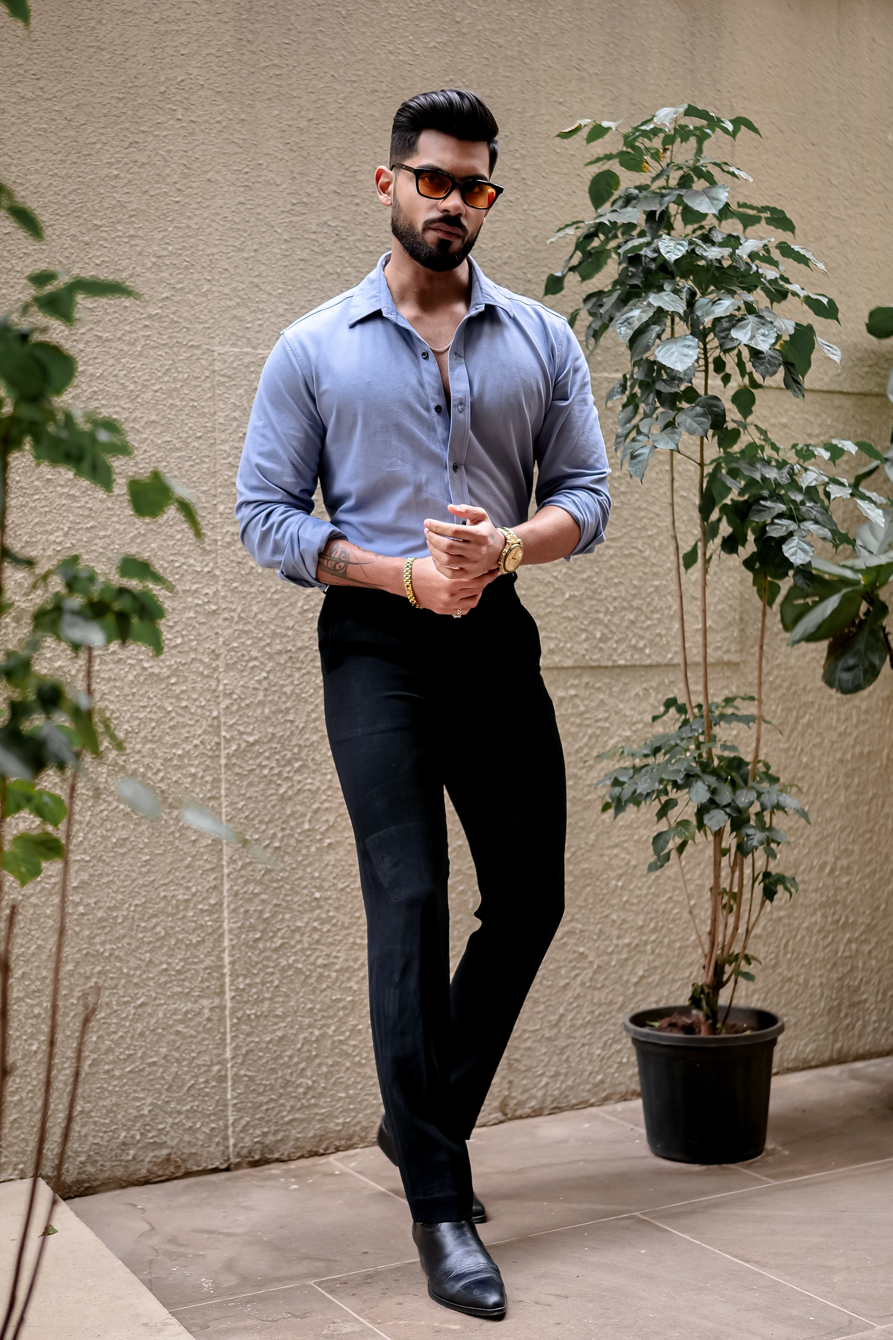 Blue Slim Fit Formal Shirt