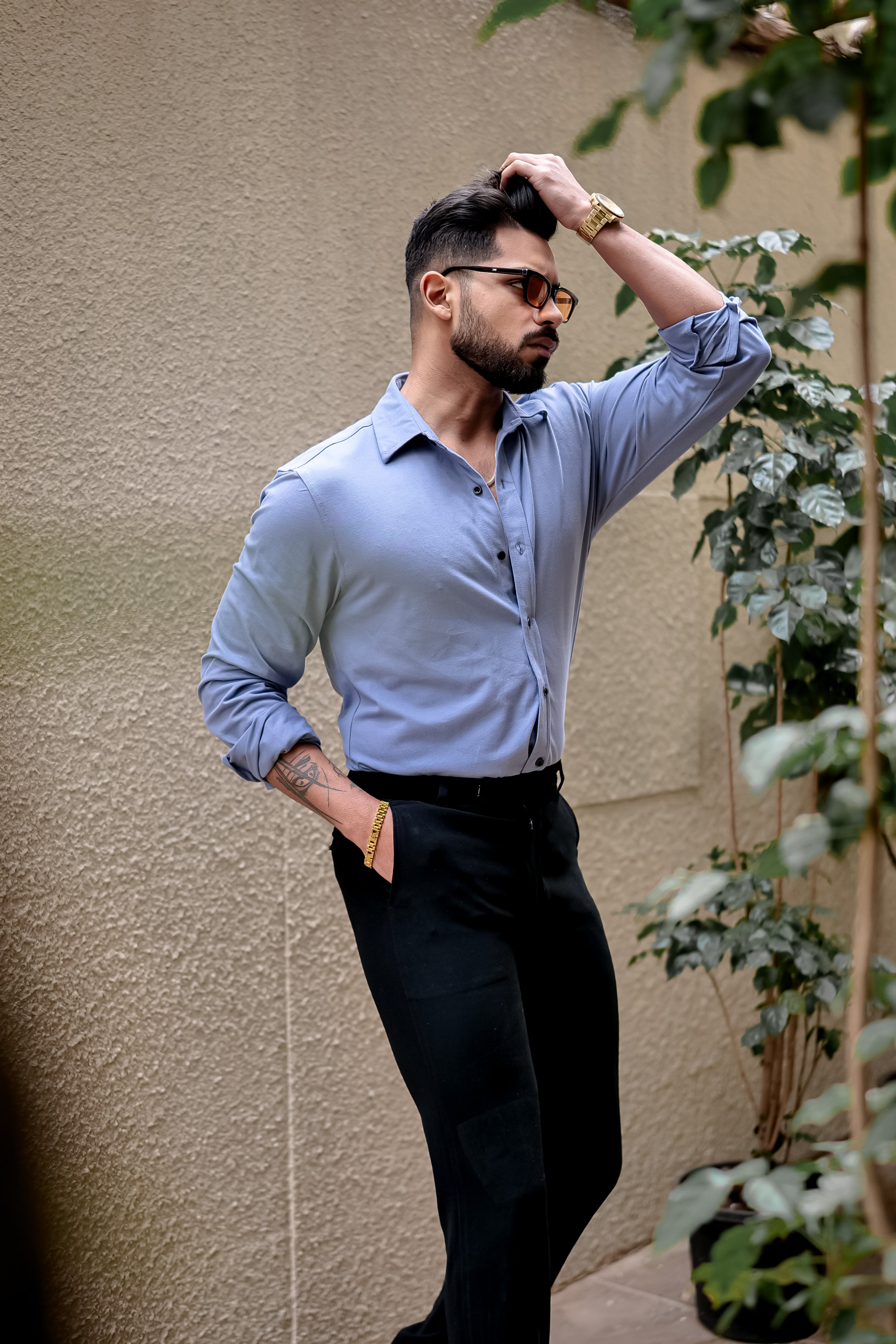 Blue Slim Fit Formal Shirt