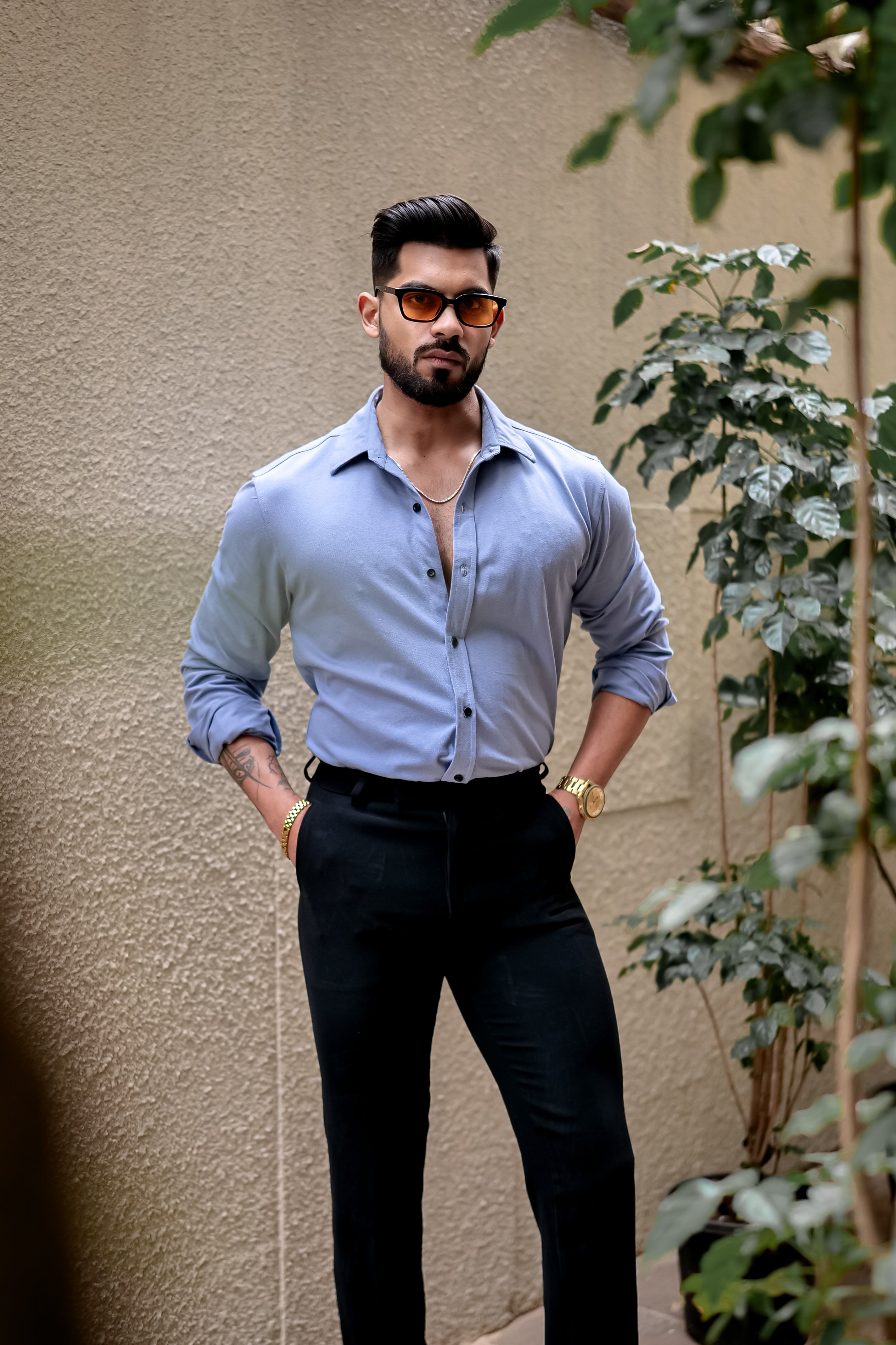 Blue Slim Fit Formal Shirt