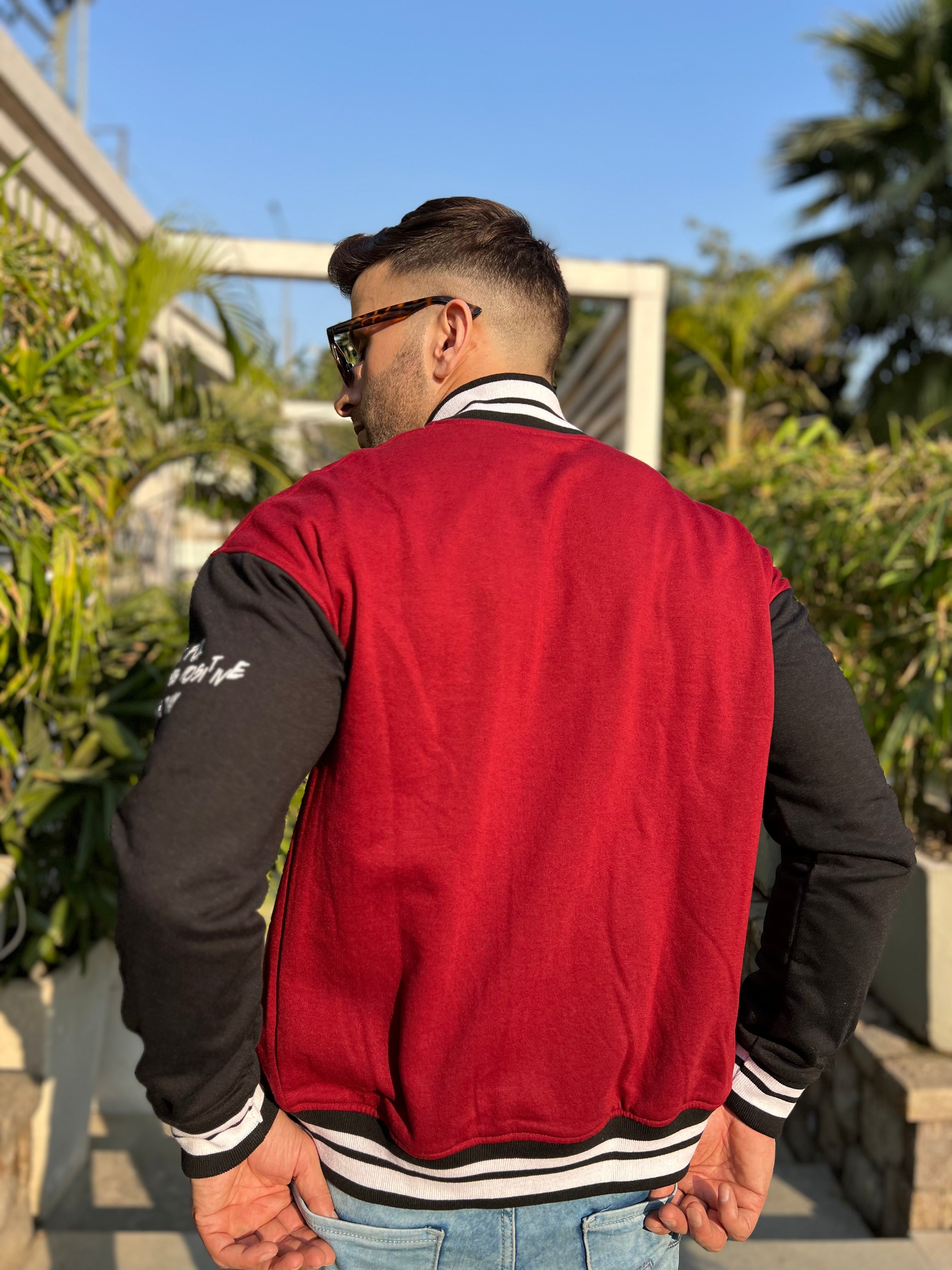 Varsity Maroon Black Sanity Jacket