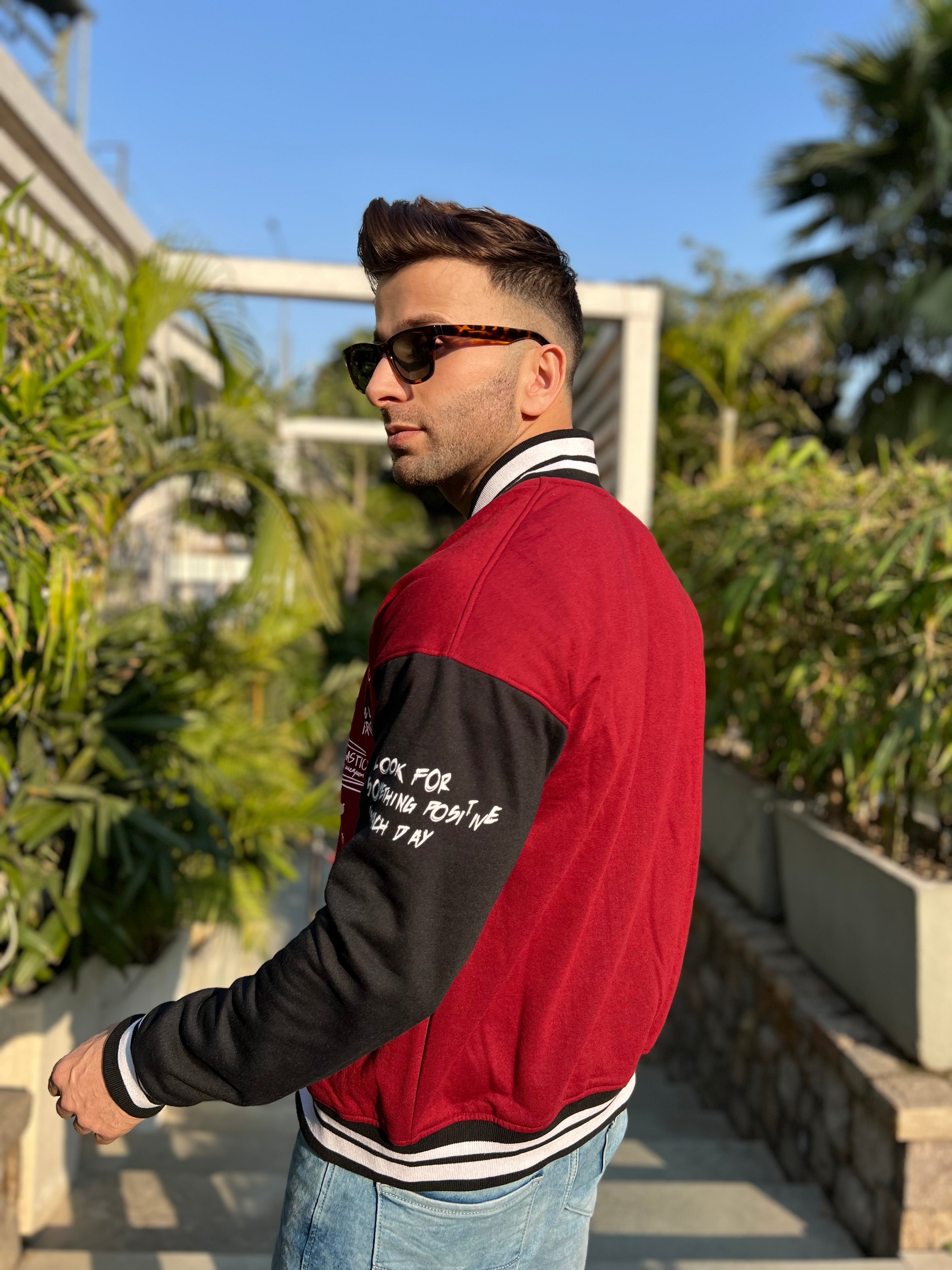 Varsity Maroon Black Sanity Jacket