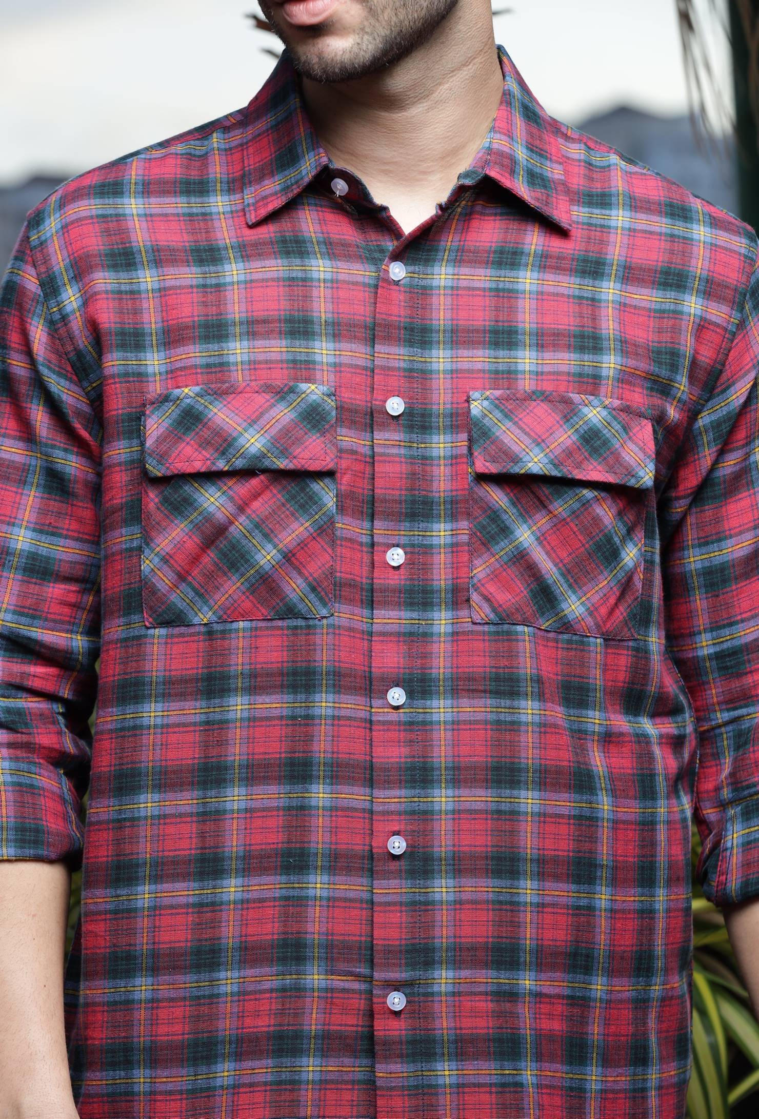 Red Check Double Pocket Shirt