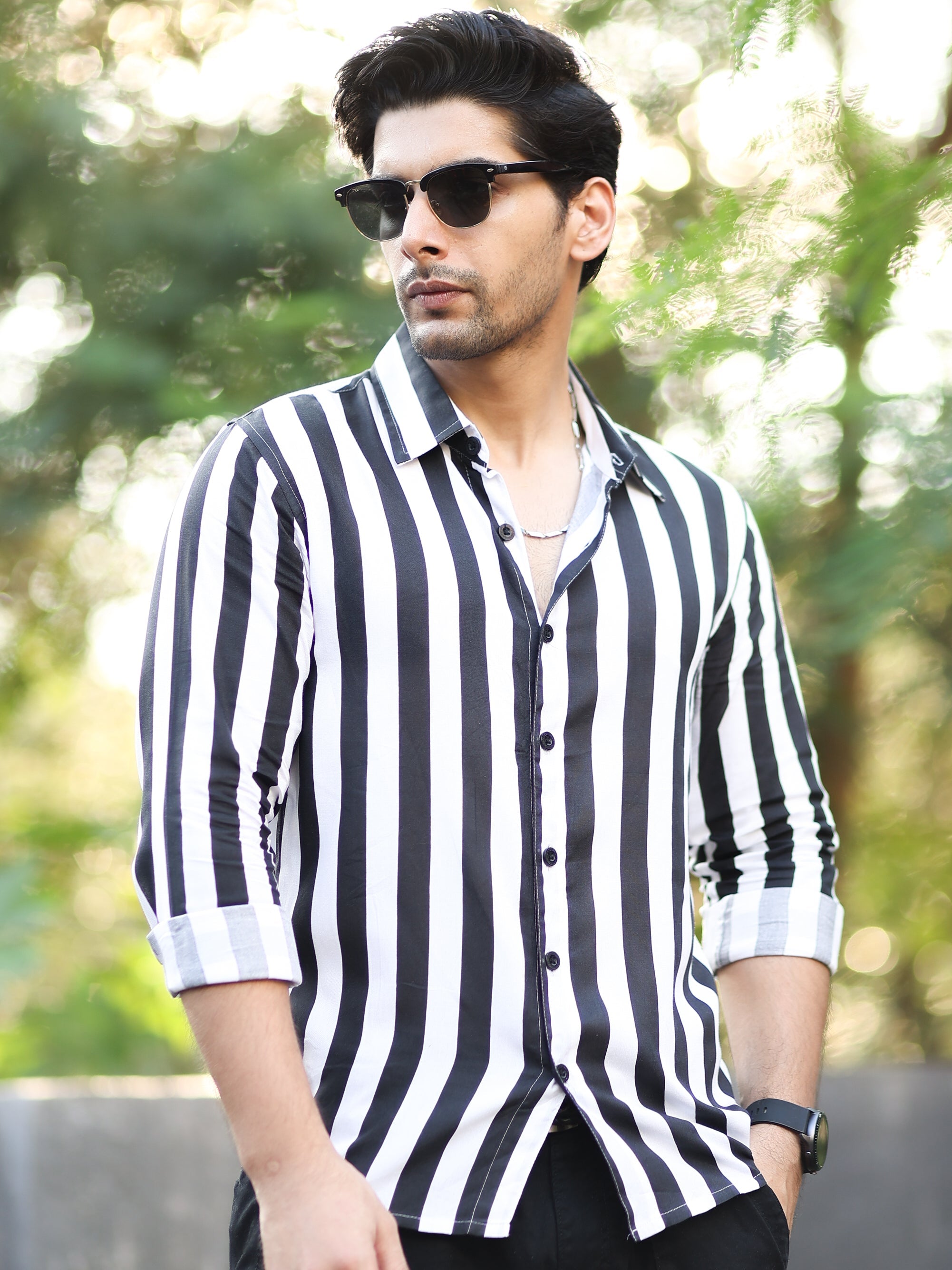 Striped Full Sleeve  Shirt (akshit x Gritstones)