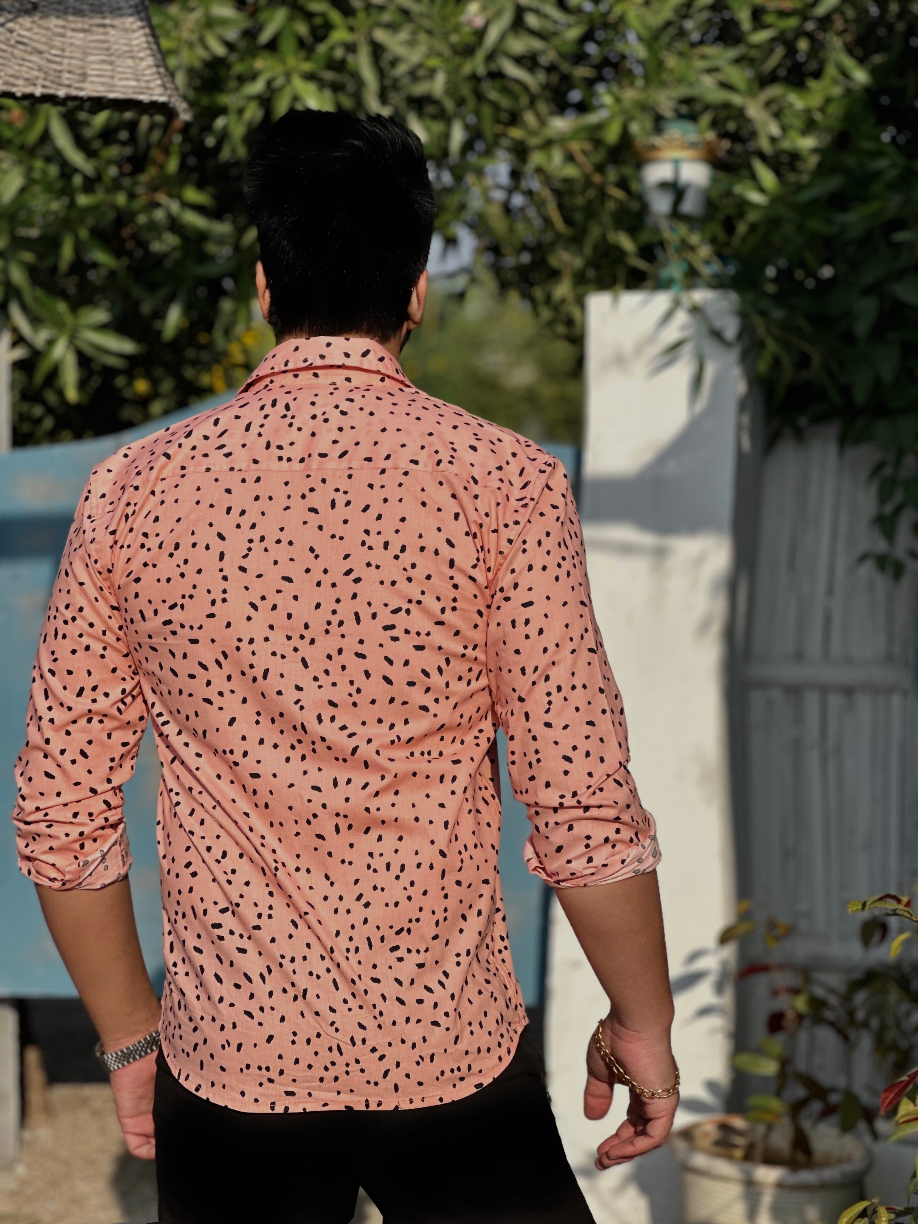 Pink Black leapord Printed  Shirt