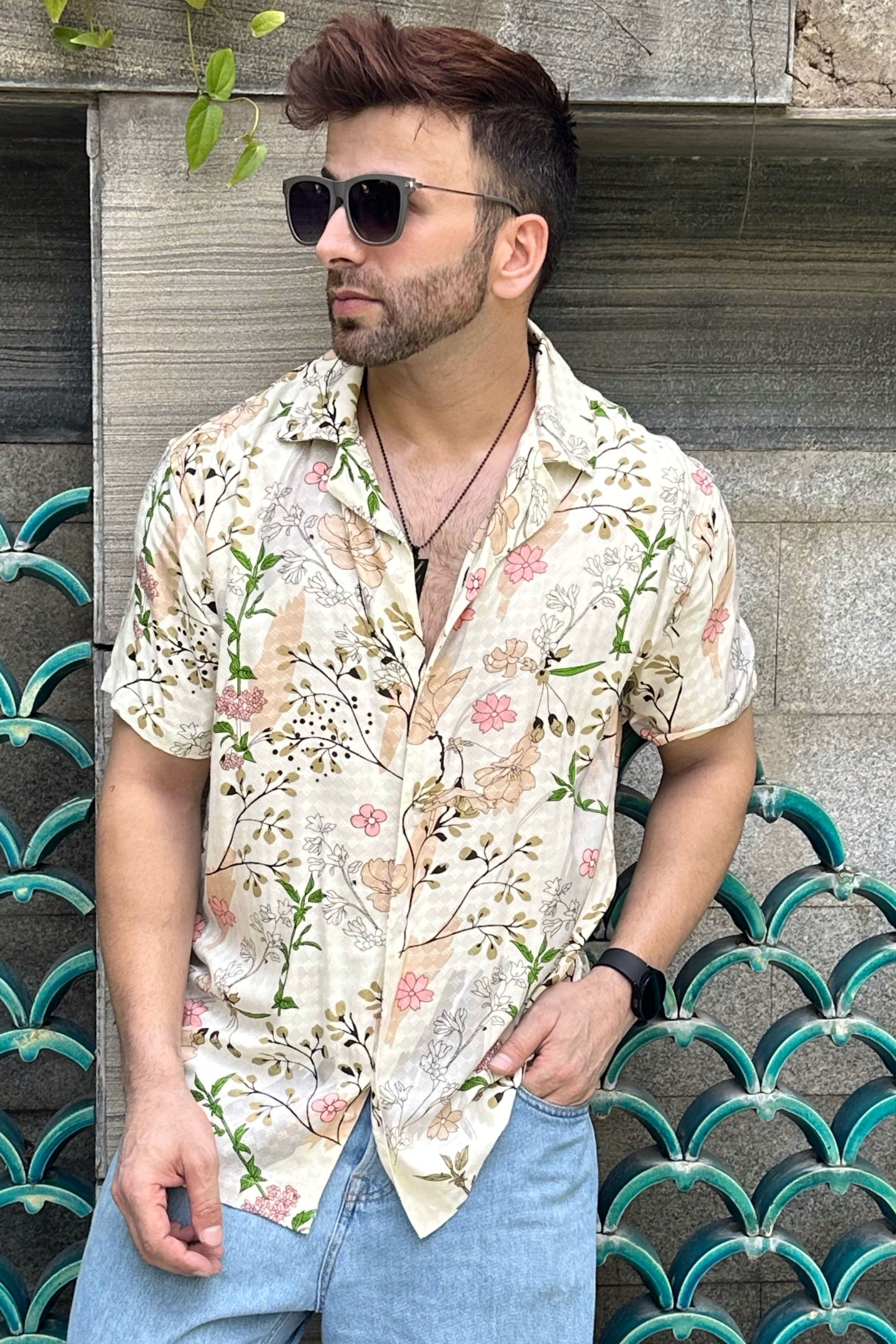 Yellow Oversized Floral Shirt