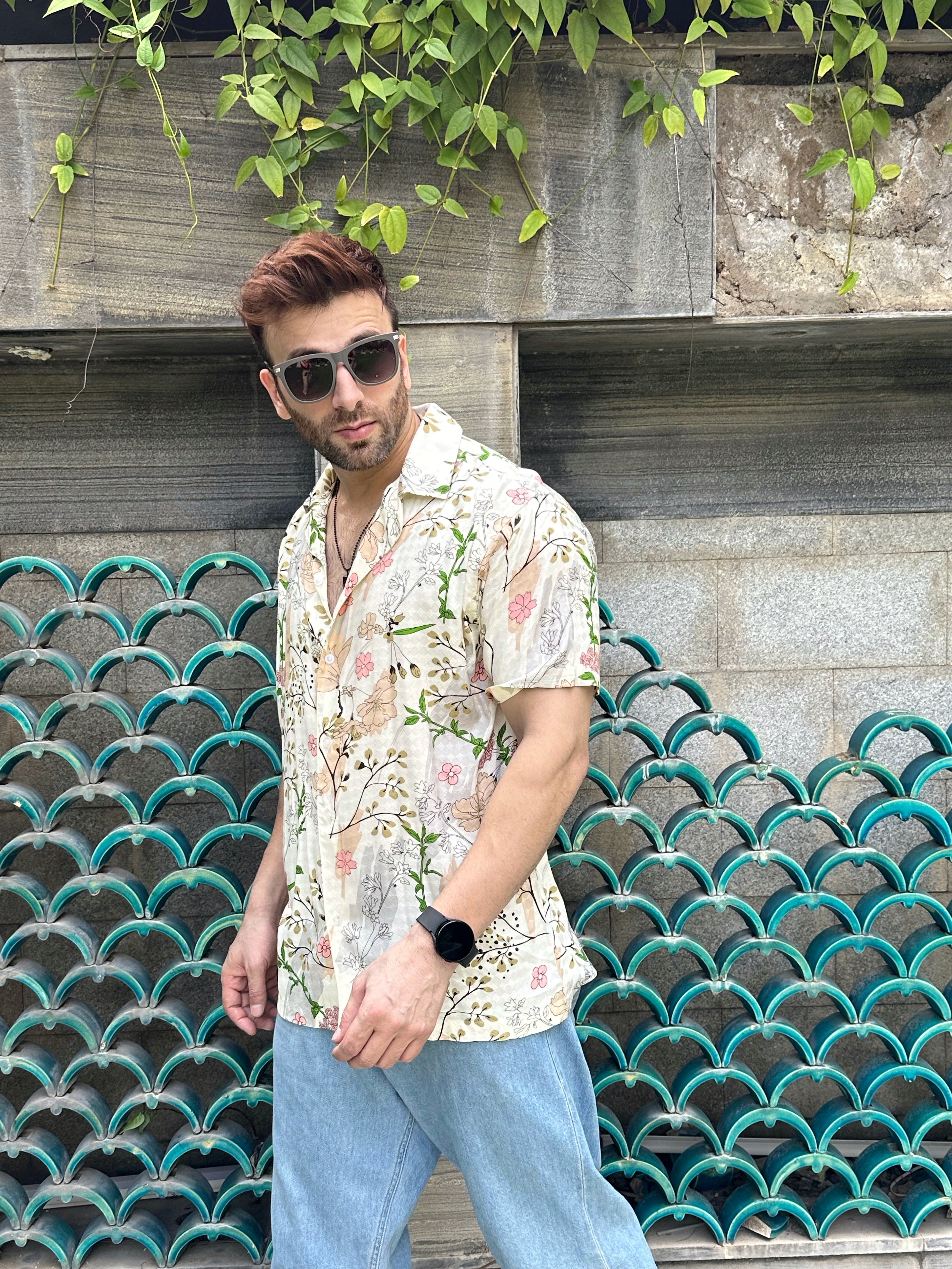 Yellow Oversized Floral Shirt