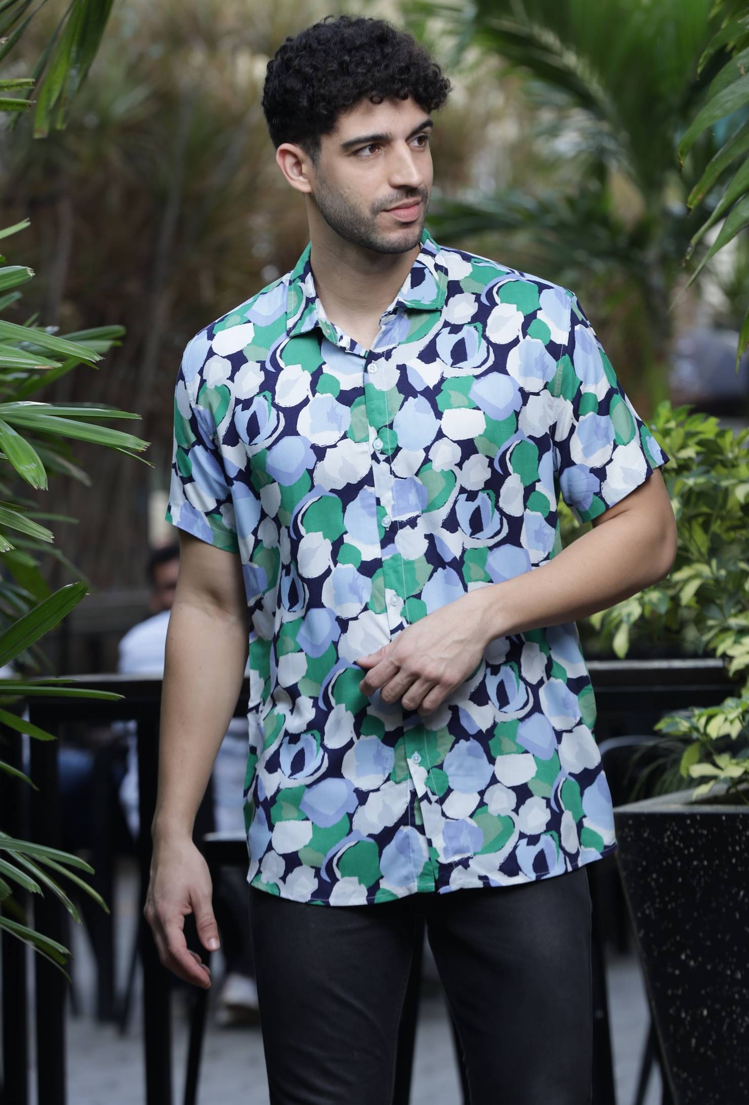 Blue Abstract Printed Shirt