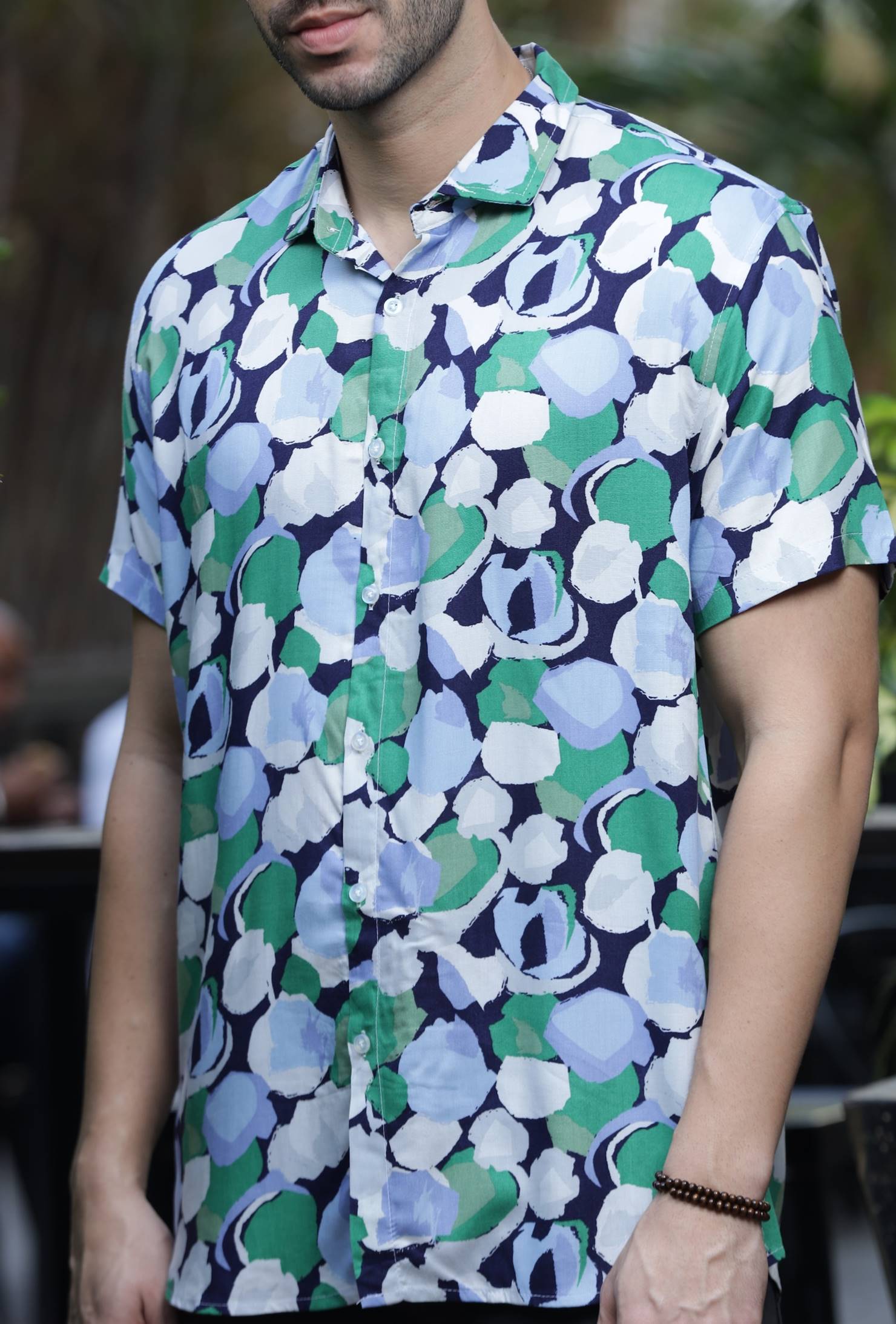 Blue Abstract Printed Shirt