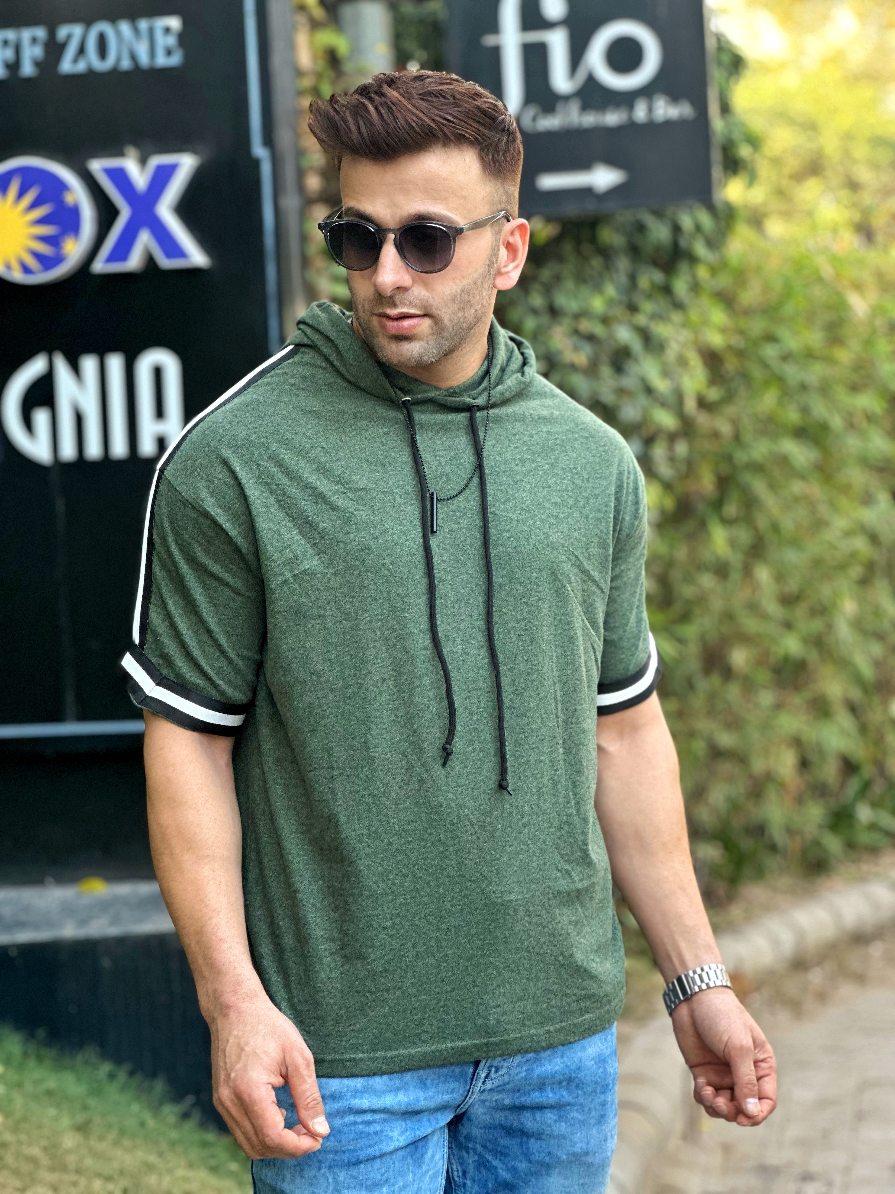 Dark Green Heavy Weight Hooded T-shirt