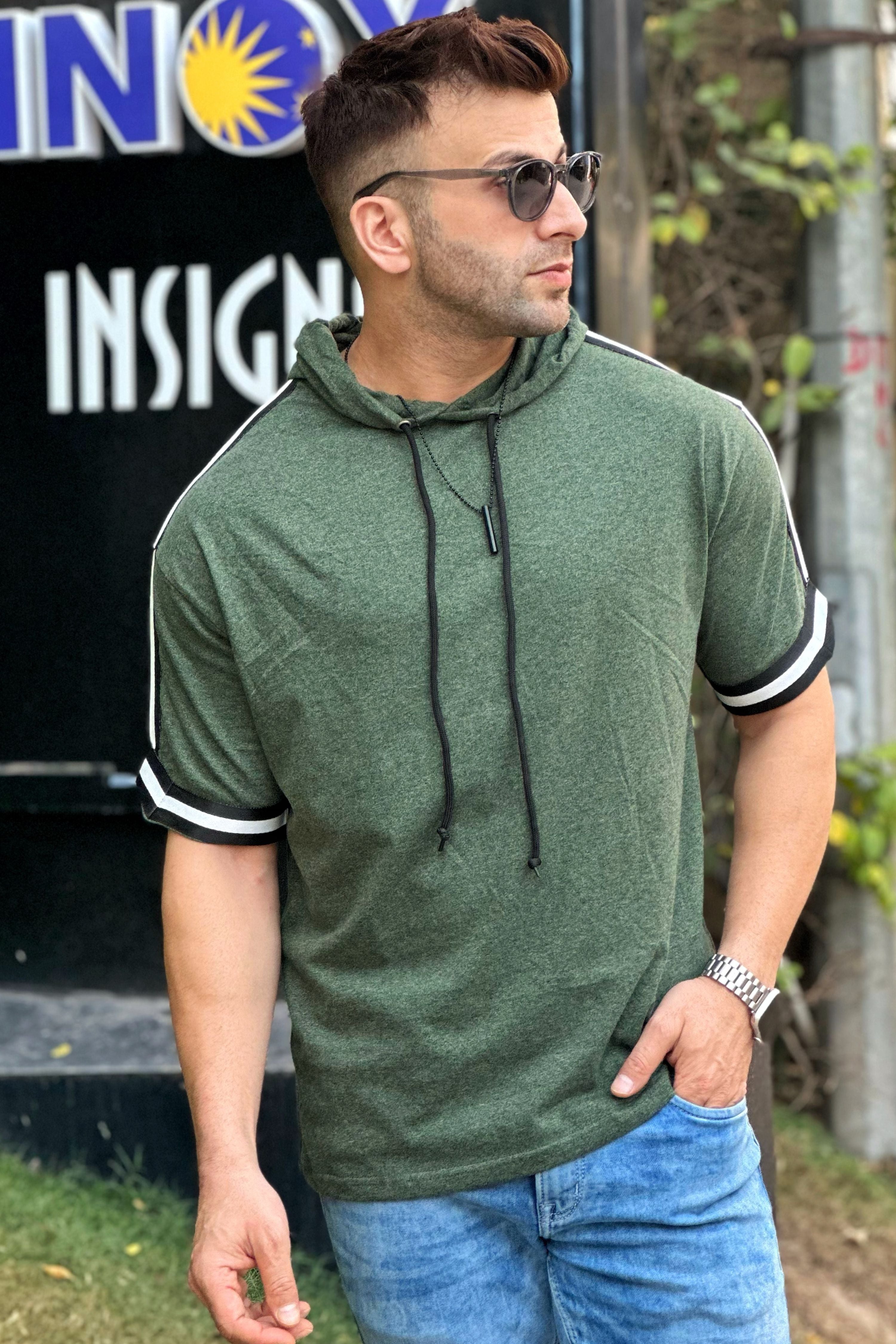 Dark Green Heavy Weight Hooded T-shirt