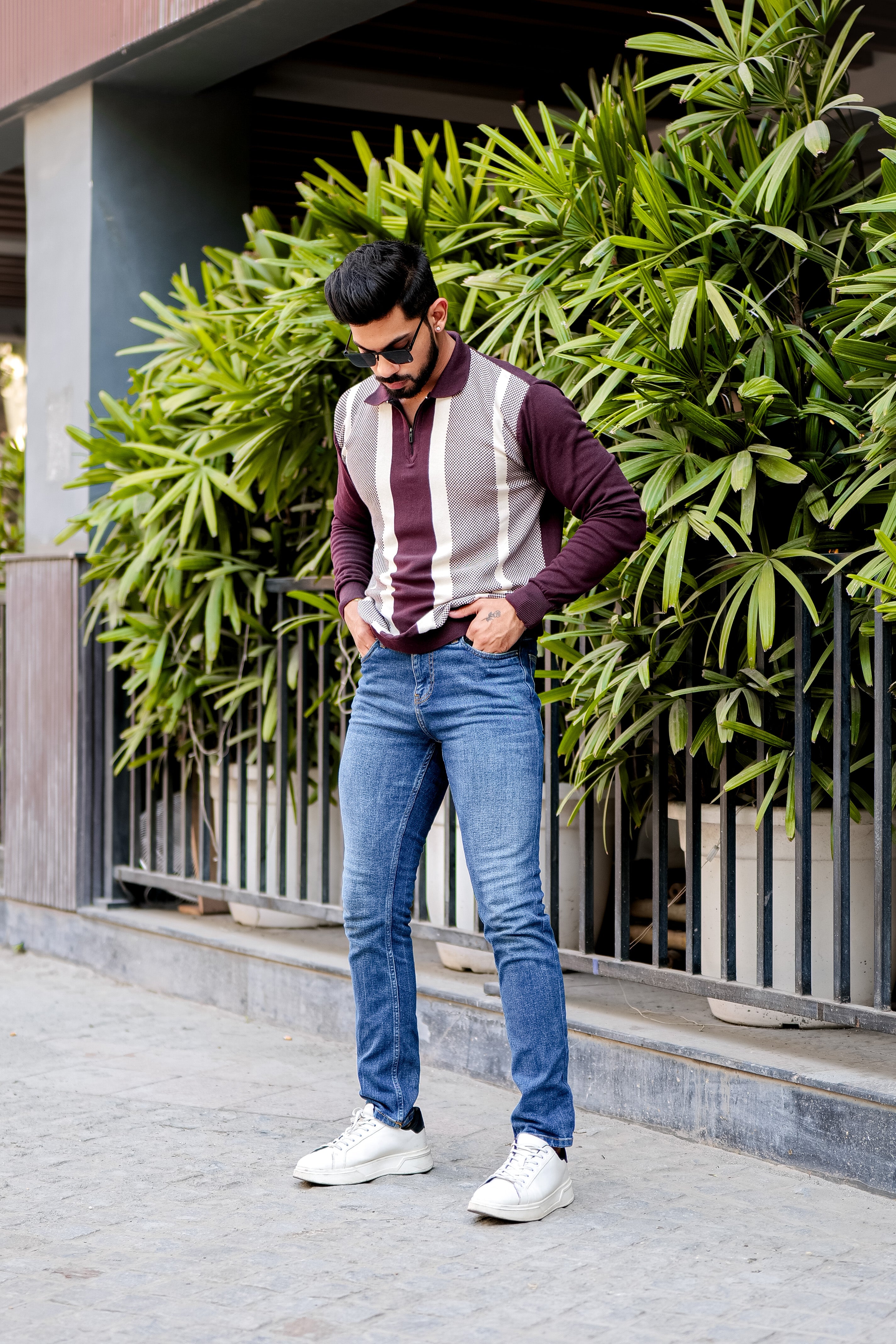 Maroon Flat Knit Pullover T-shirt