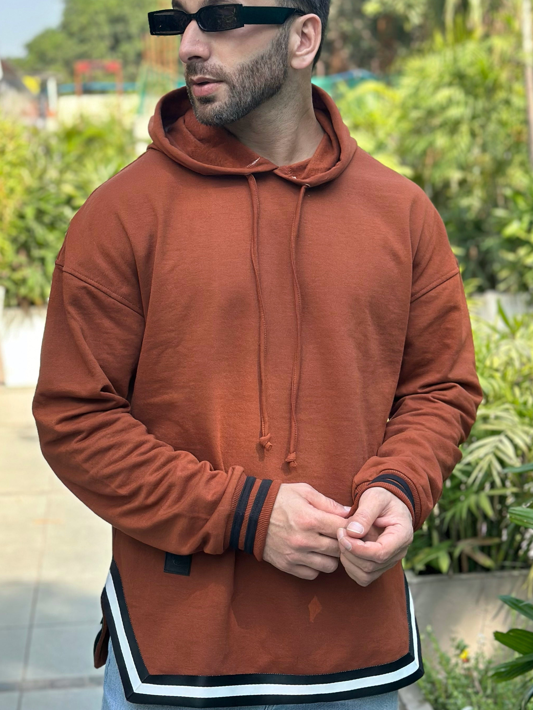 Brown Oversized A-line Hoodie