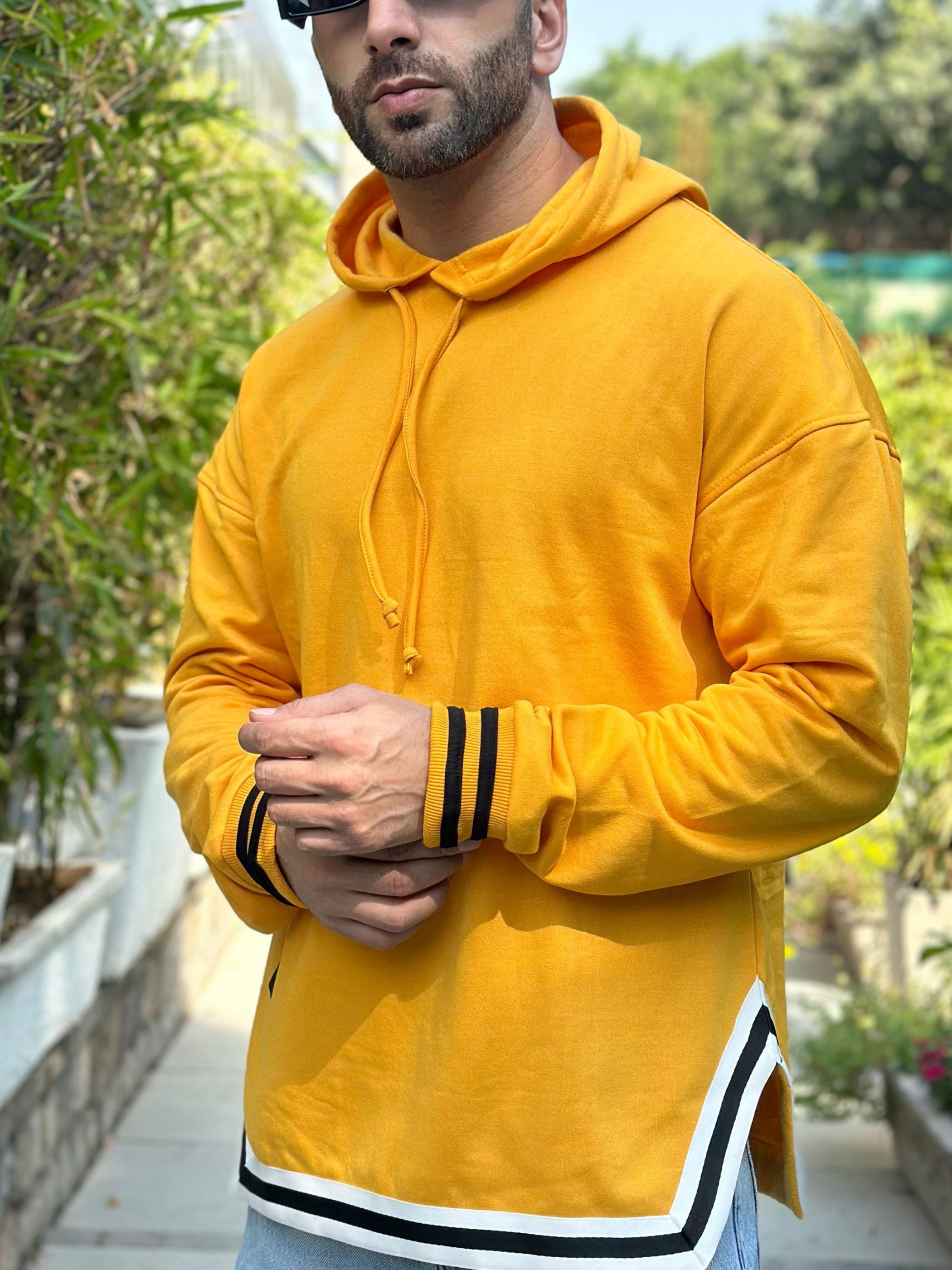 Yellow Oversized A-line Sweatshirt