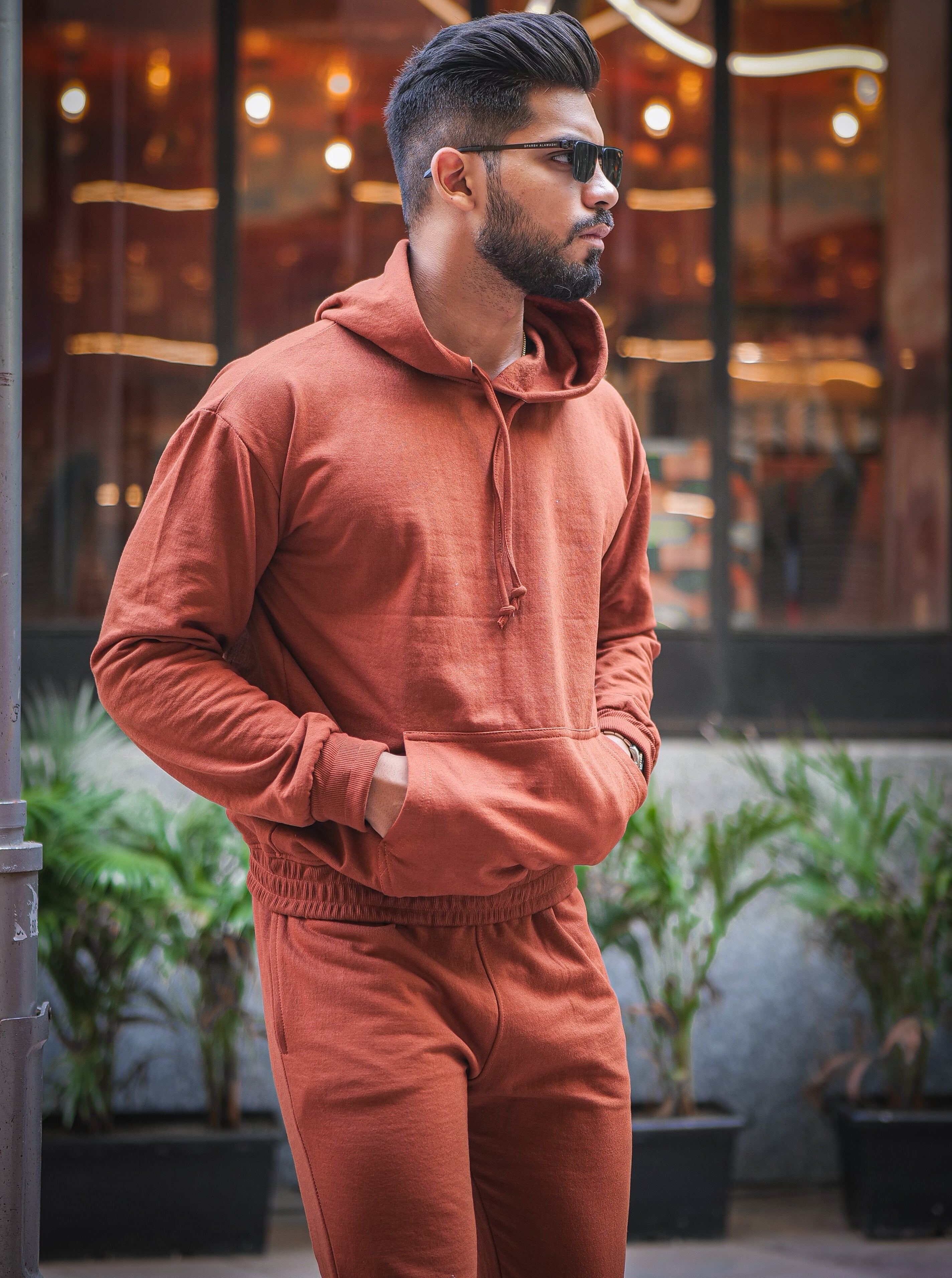 Trendy Hued Brown Tracksuit Co-ord Set