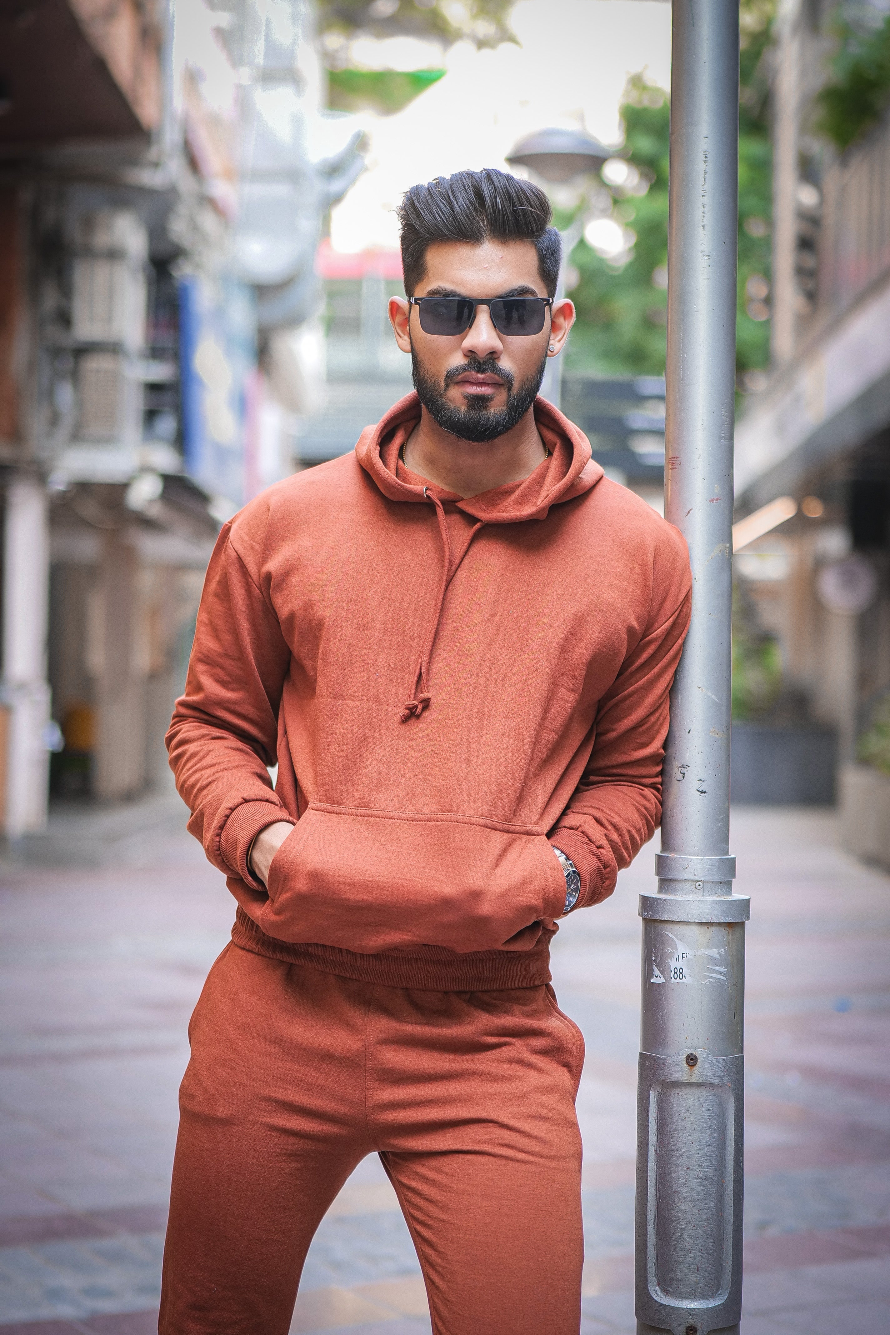 Trendy Hued Brown Tracksuit Co-ord Set