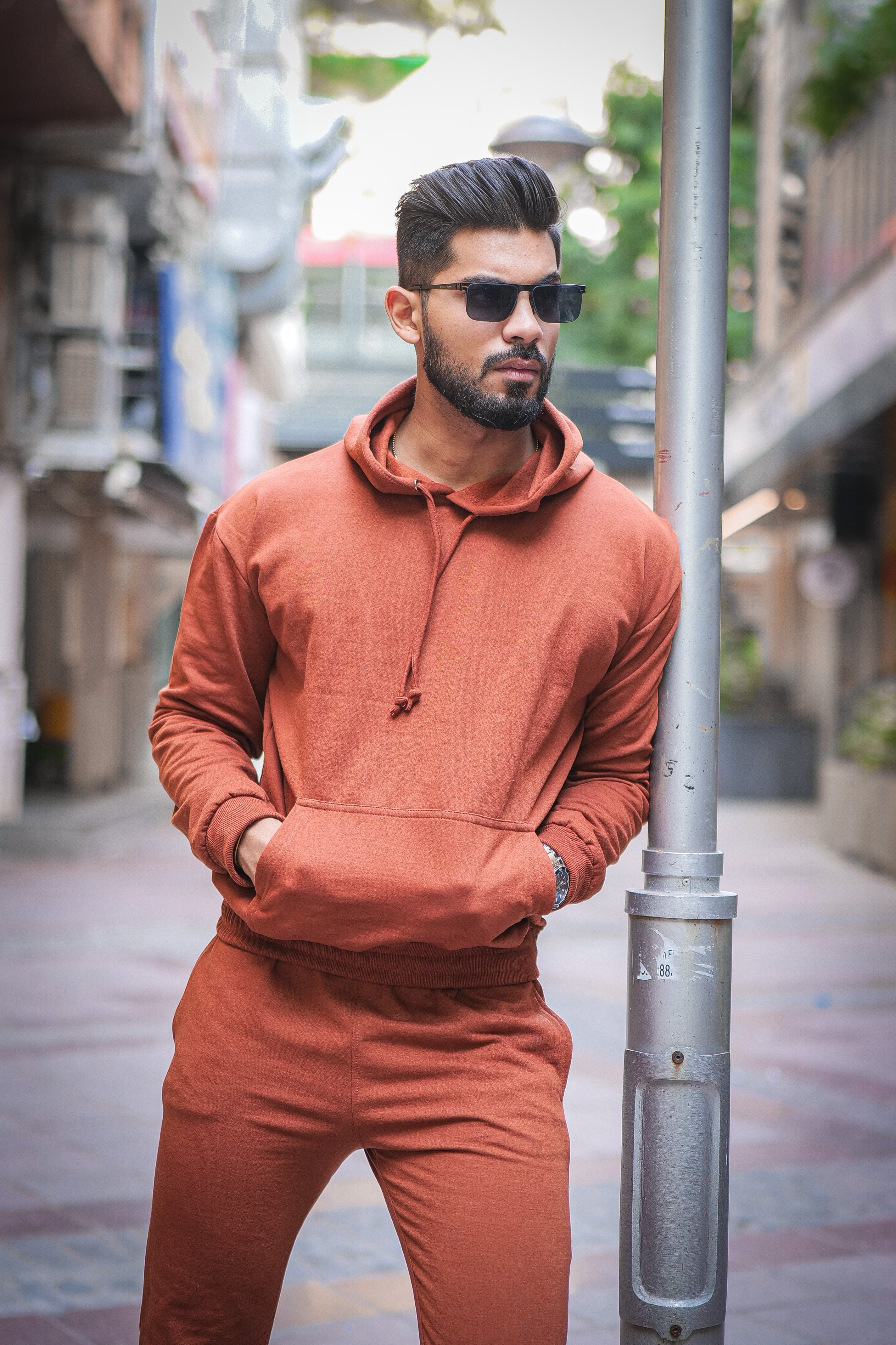 Trendy Hued Brown Tracksuit Co-ord Set