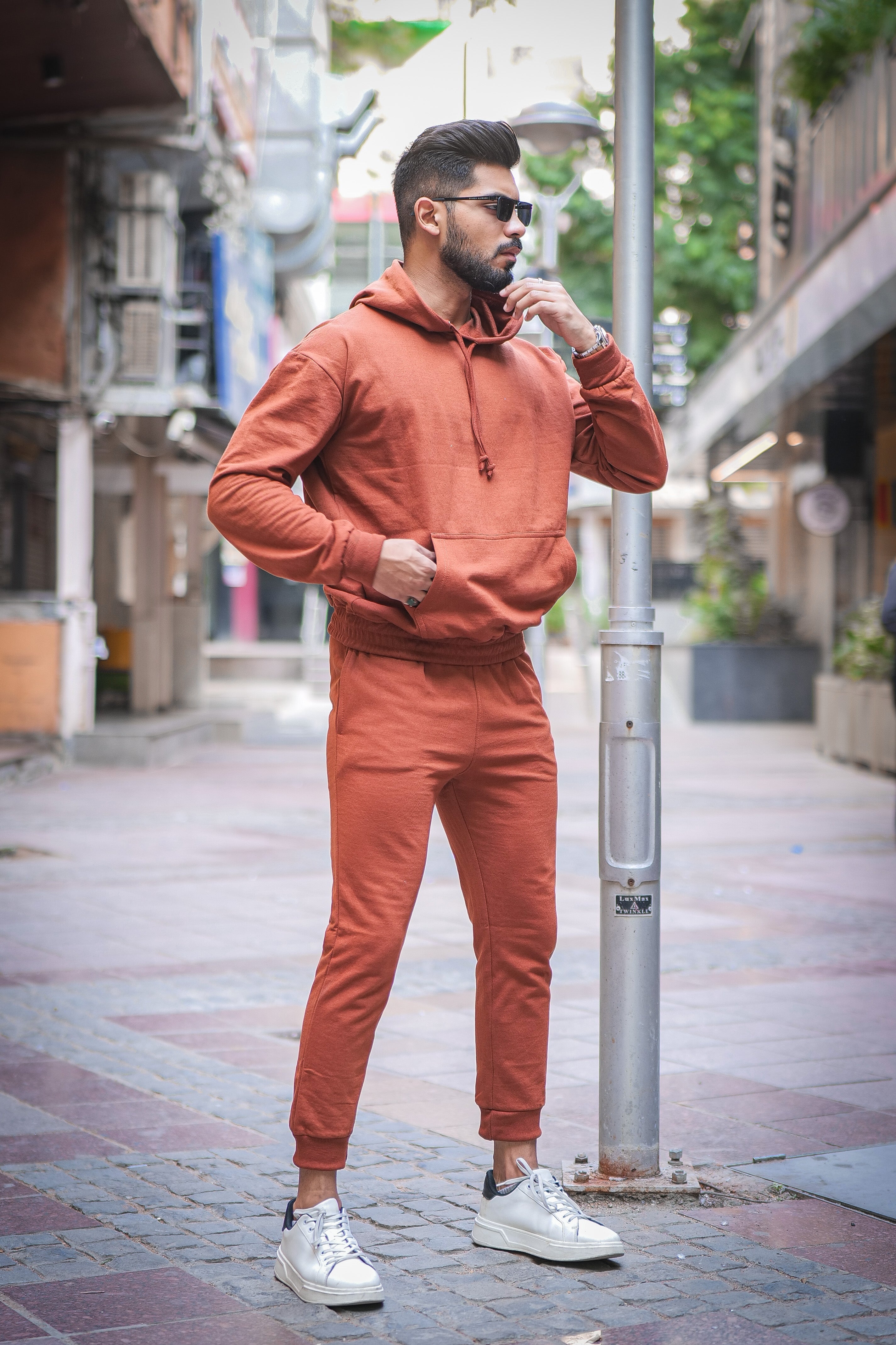 Trendy Hued Brown Tracksuit Co-ord Set