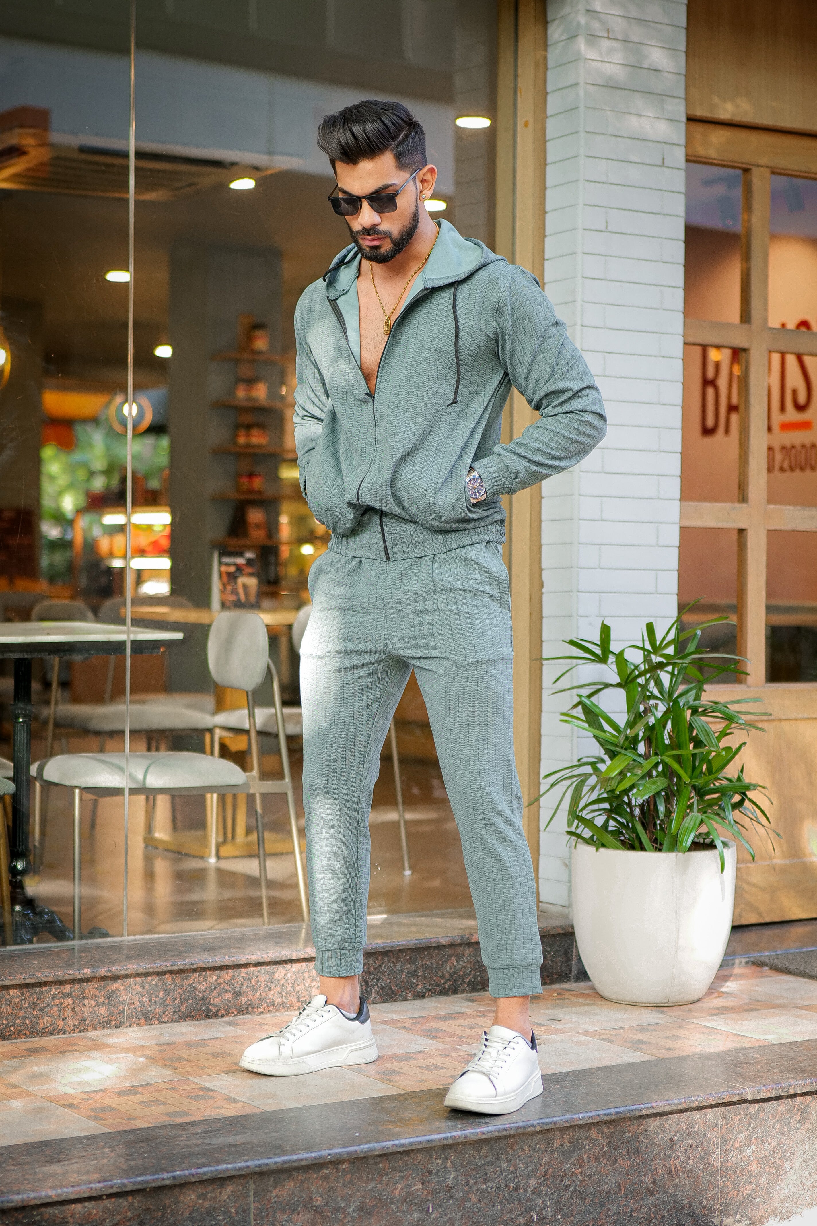 Green Sweat Matching Womens Fashion Tracksuit Set Back With Letter Print  For Jogging And Casual Wear From Peanutoil, $25.49