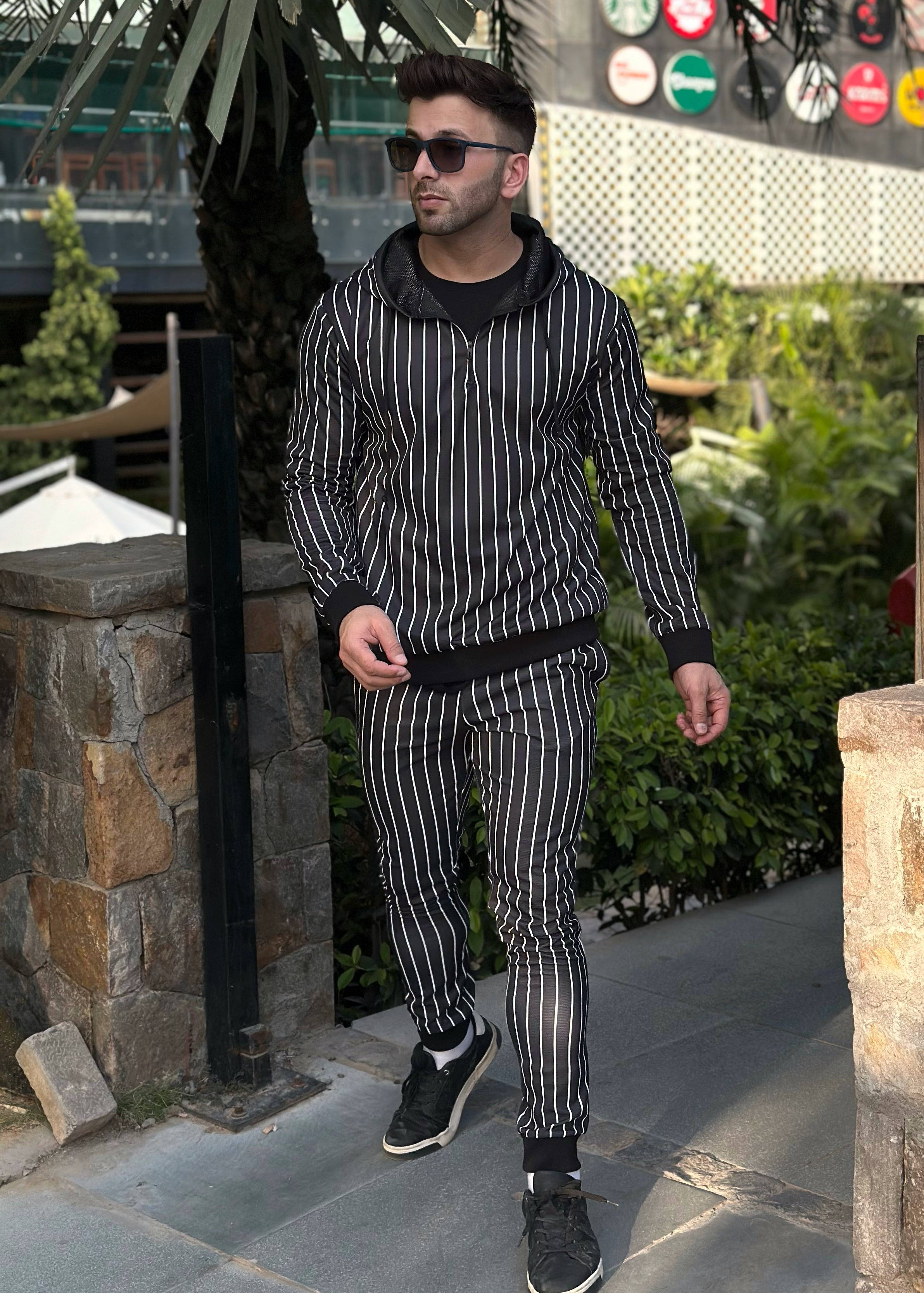 Digital Printed Vertical Striped Tracksuit Co-Ords