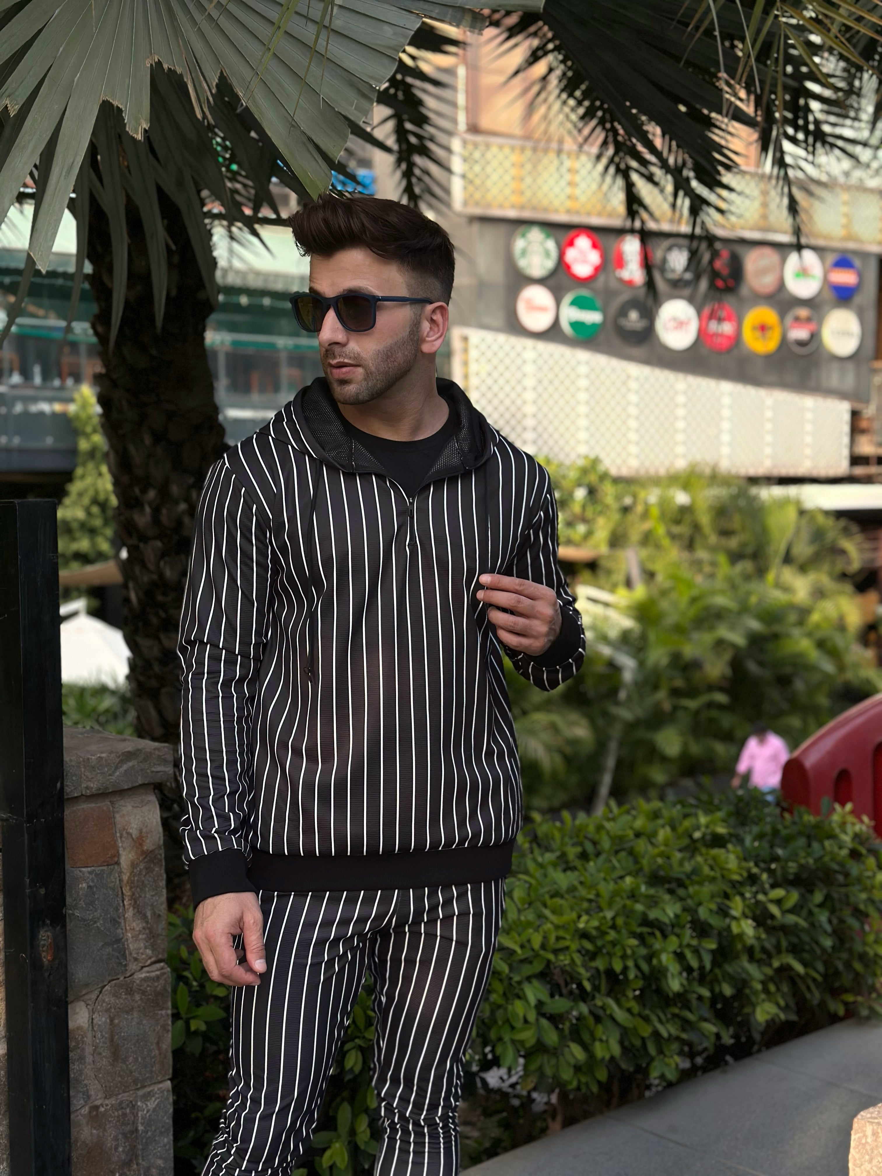 Digital Printed Vertical Striped Tracksuit Co-Ords