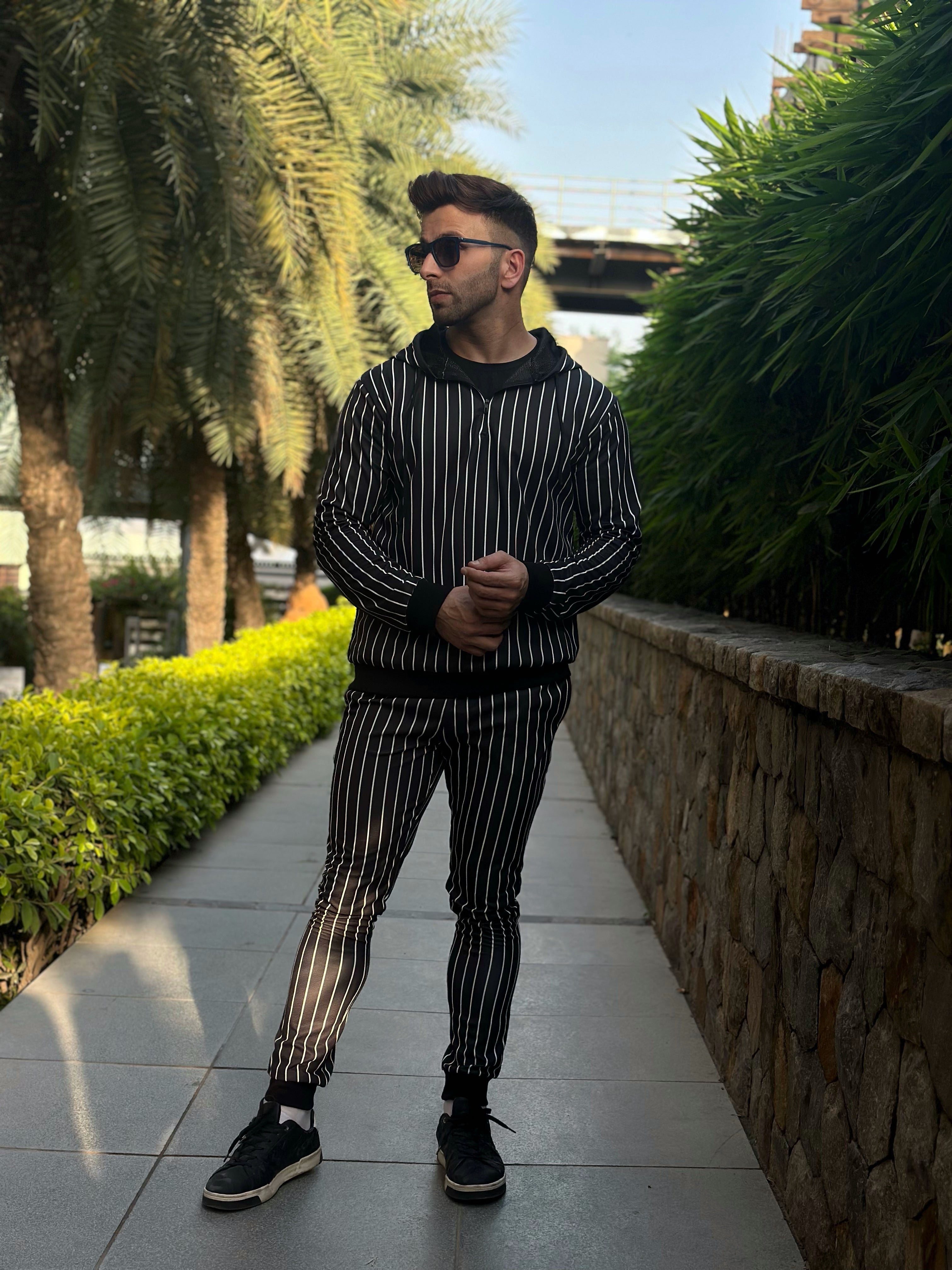 Digital Printed Vertical Striped Tracksuit Co-Ords