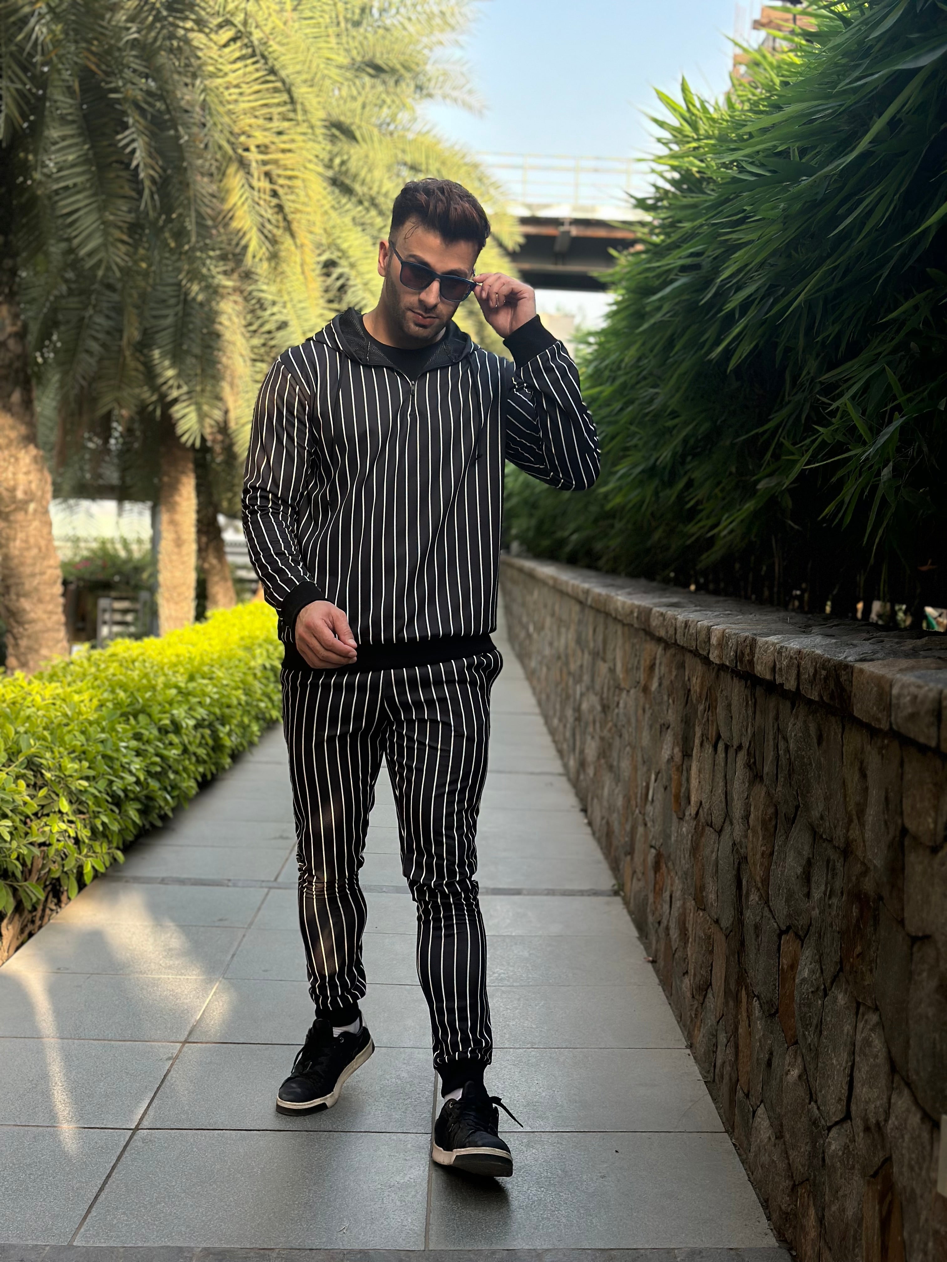 Digital Printed Vertical Striped Tracksuit Co-Ords