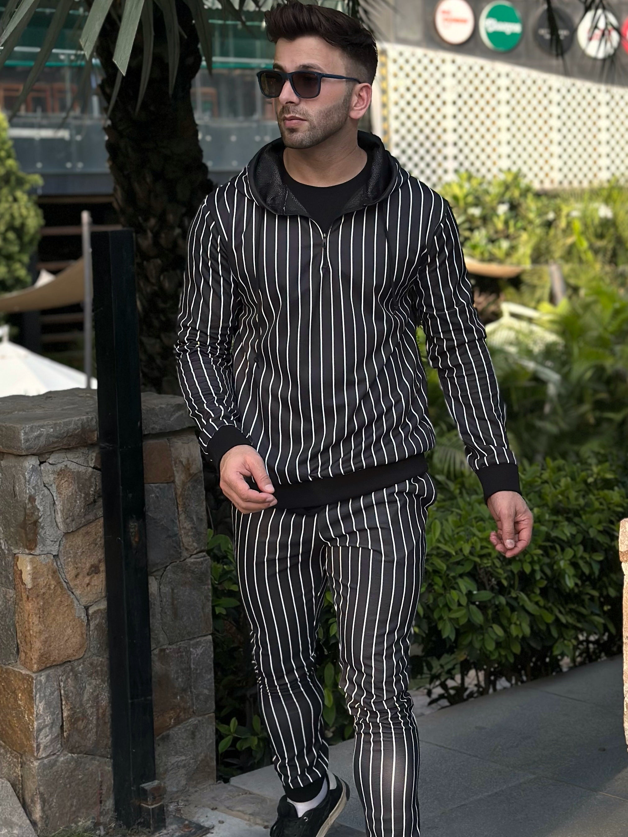 Digital Printed Vertical Striped Tracksuit Co-Ords